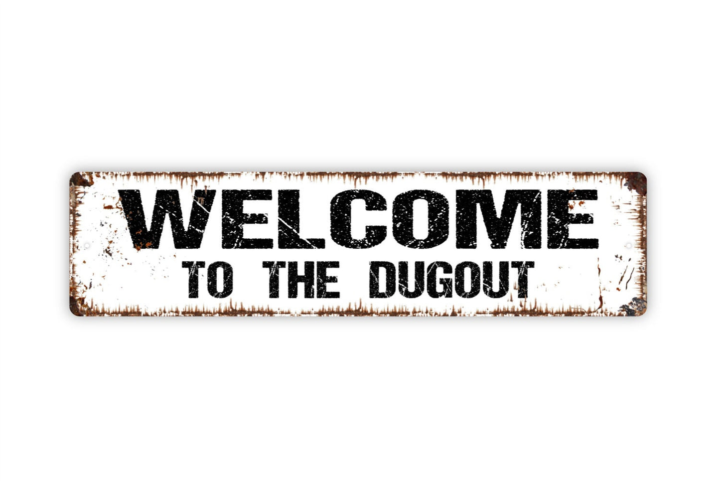 Welcome to the Dugout Sign - Baseball Metal Rustic Street Sign or Door Name Plate Plaque