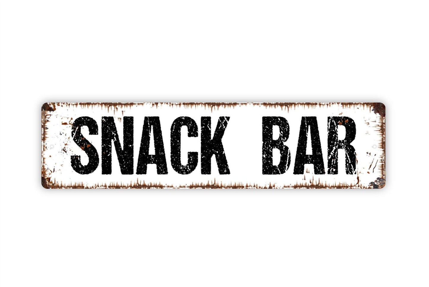 Snack Bar Sign - Kitchen Pantry Concessions Candy Soda Treats Rustic Street Metal Sign or Door Name Plate Plaque