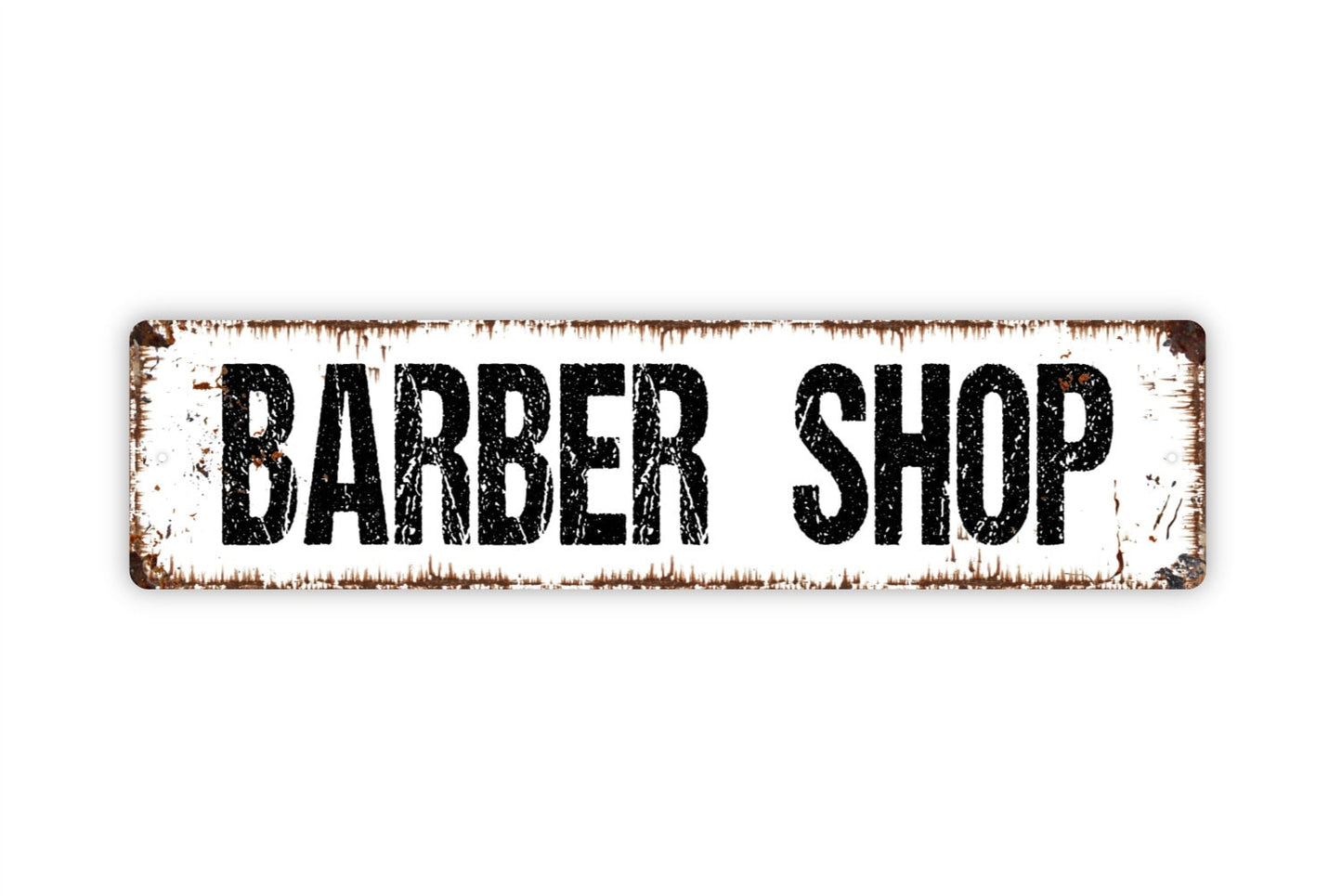 Barber Shop Sign - Hair Stylist Rustic Metal Street Sign or Door Name Plate Plaque