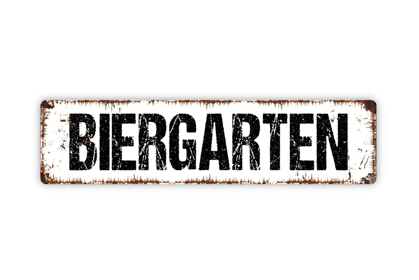 Biergarten Sign - Funny Pantry Kitchen Rustic Custom Metal Street Sign or Door Name Plate Plaque