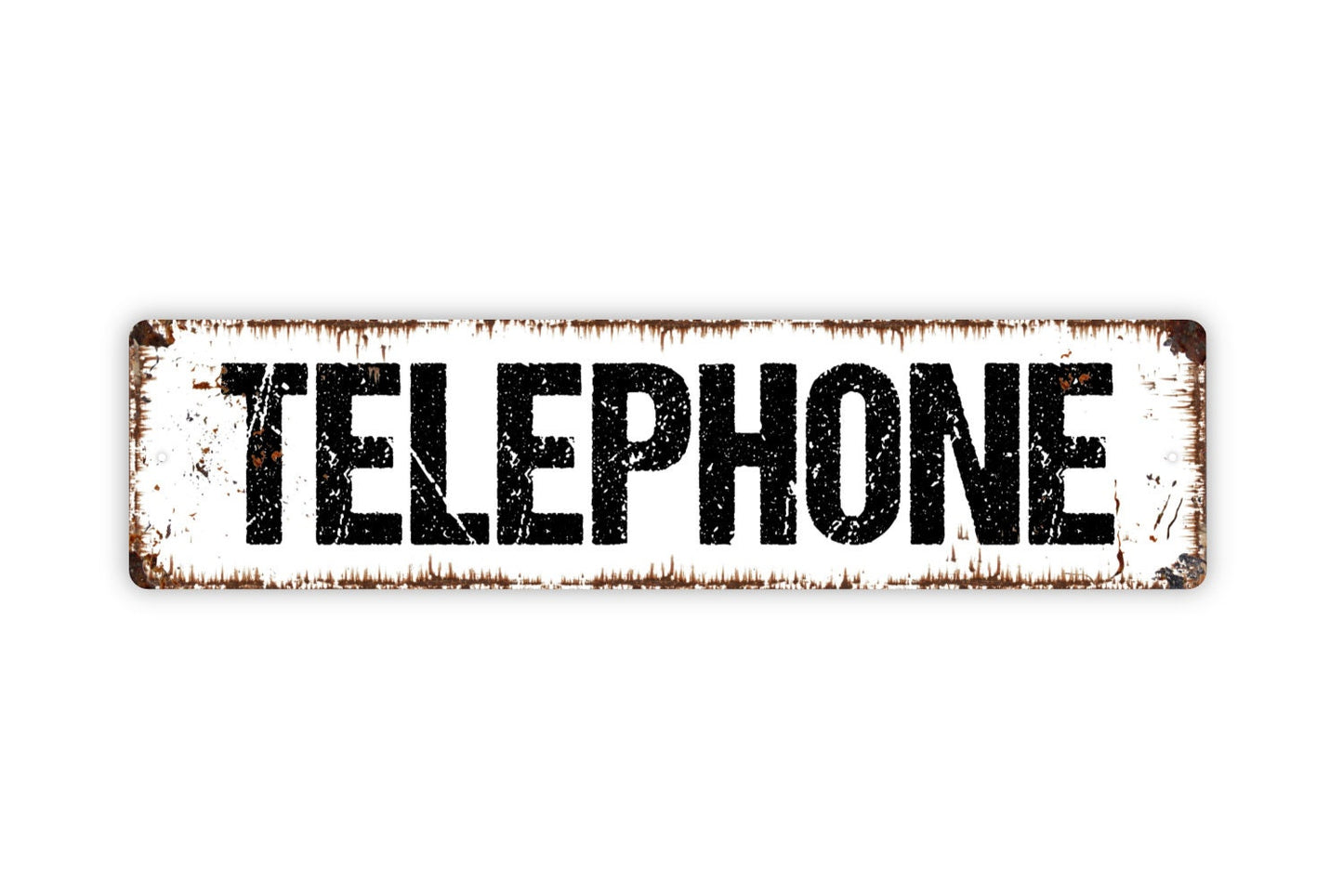 Telephone Sign - Phone Office Call Business Lobby Reception Rustic Street Metal Sign or Door Name Plate Plaque