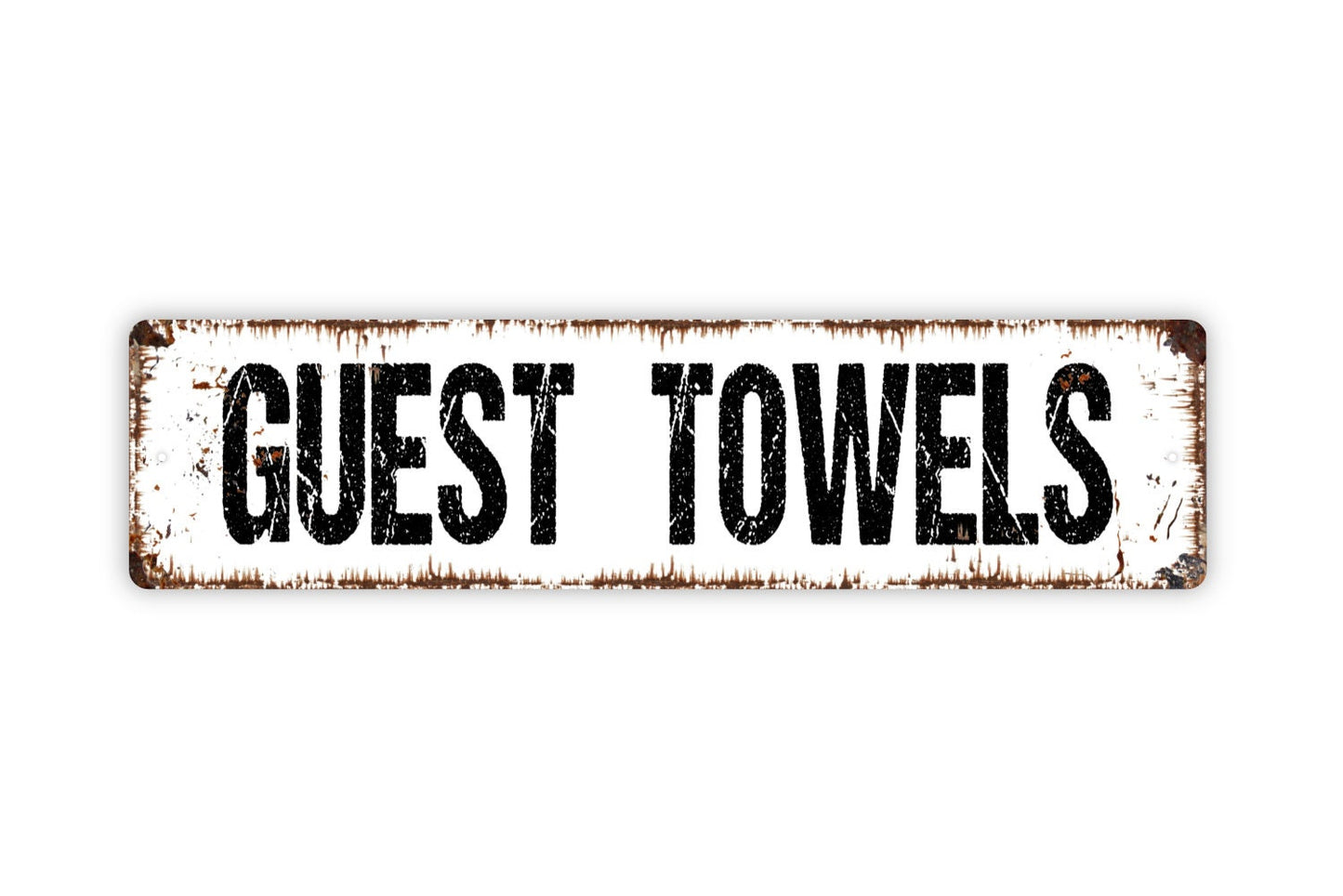 Guest Towels Sign - Bathroom Restroom Bed And Breakfast Swimming Pool Clean Dirty Beach Rustic Street Metal Sign or Door Name Plate Plaque