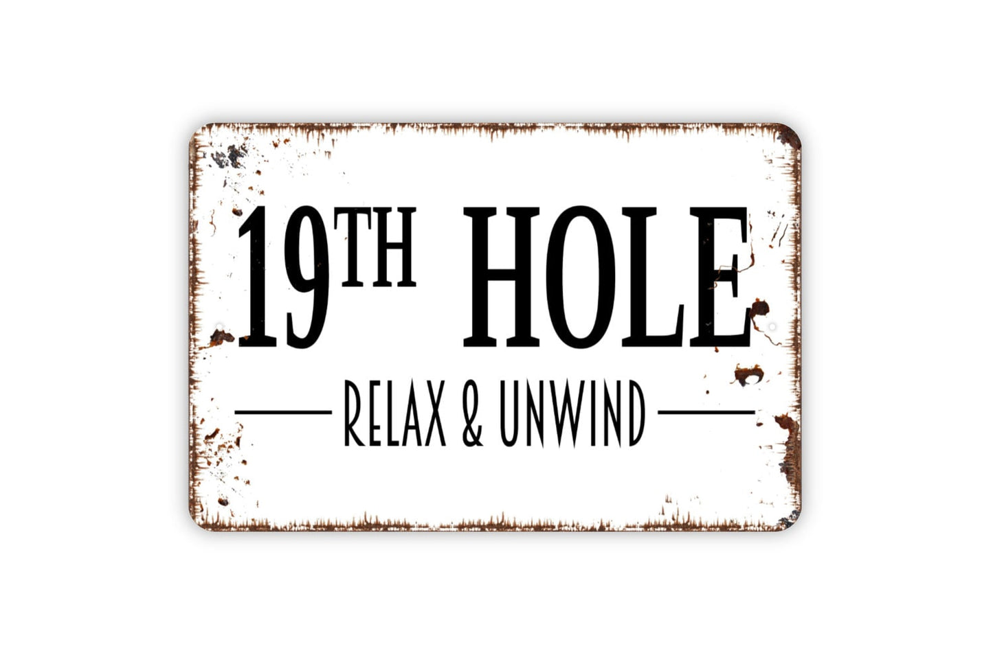 19th Hole Metal Sign - Golf Club Bar Metal Indoor or Outdoor Wall Art