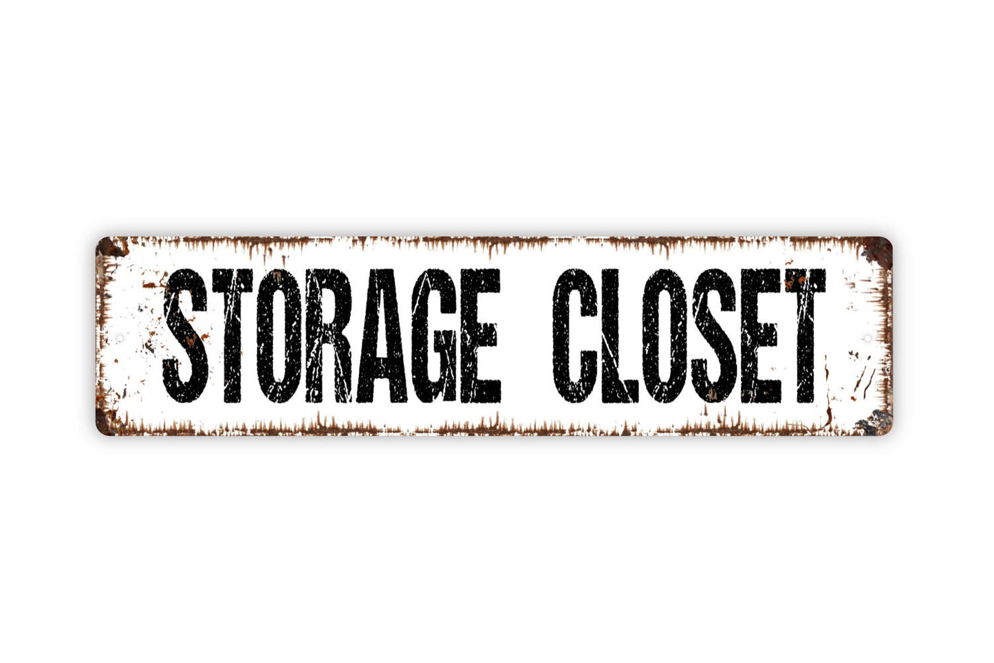 Storage Closet Sign - Rental Vacation Property Hotel Motel Bed And Breakfast Rustic Street Metal Sign or Door Name Plate Plaque