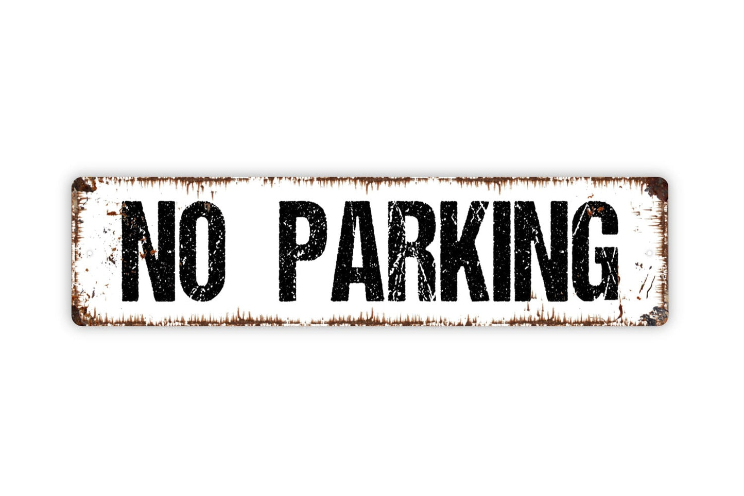 No Parking Sign - Do Not Block Private Property Rustic Street Metal Sign or Door Name Plate Plaque