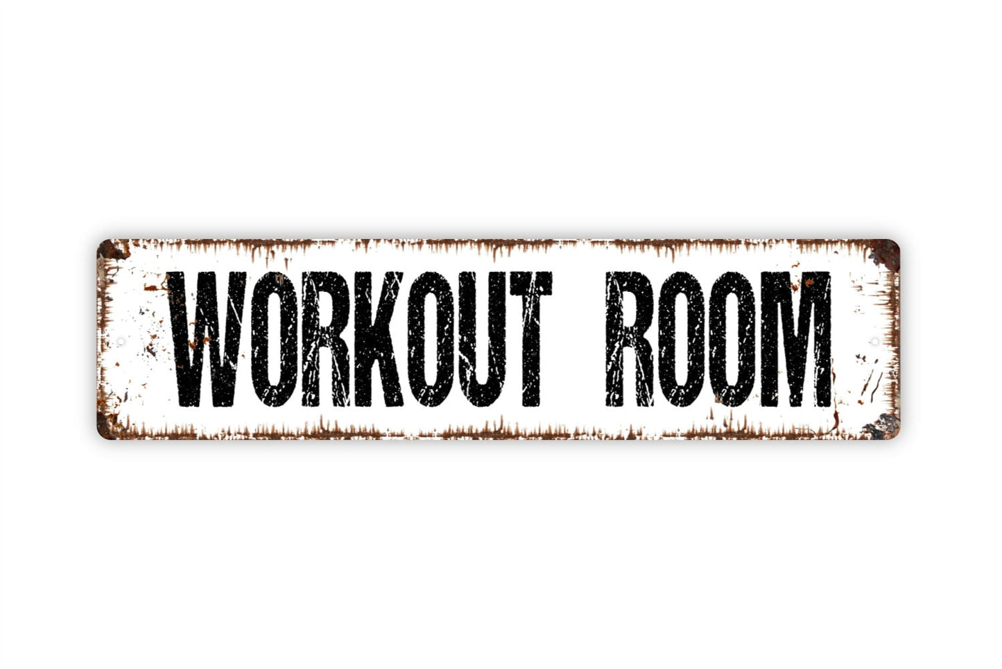 Workout Room Sign - Gym Fitness Center Home Gym Yoga Studio Rustic Street Metal Sign or Door Name Plate Plaque