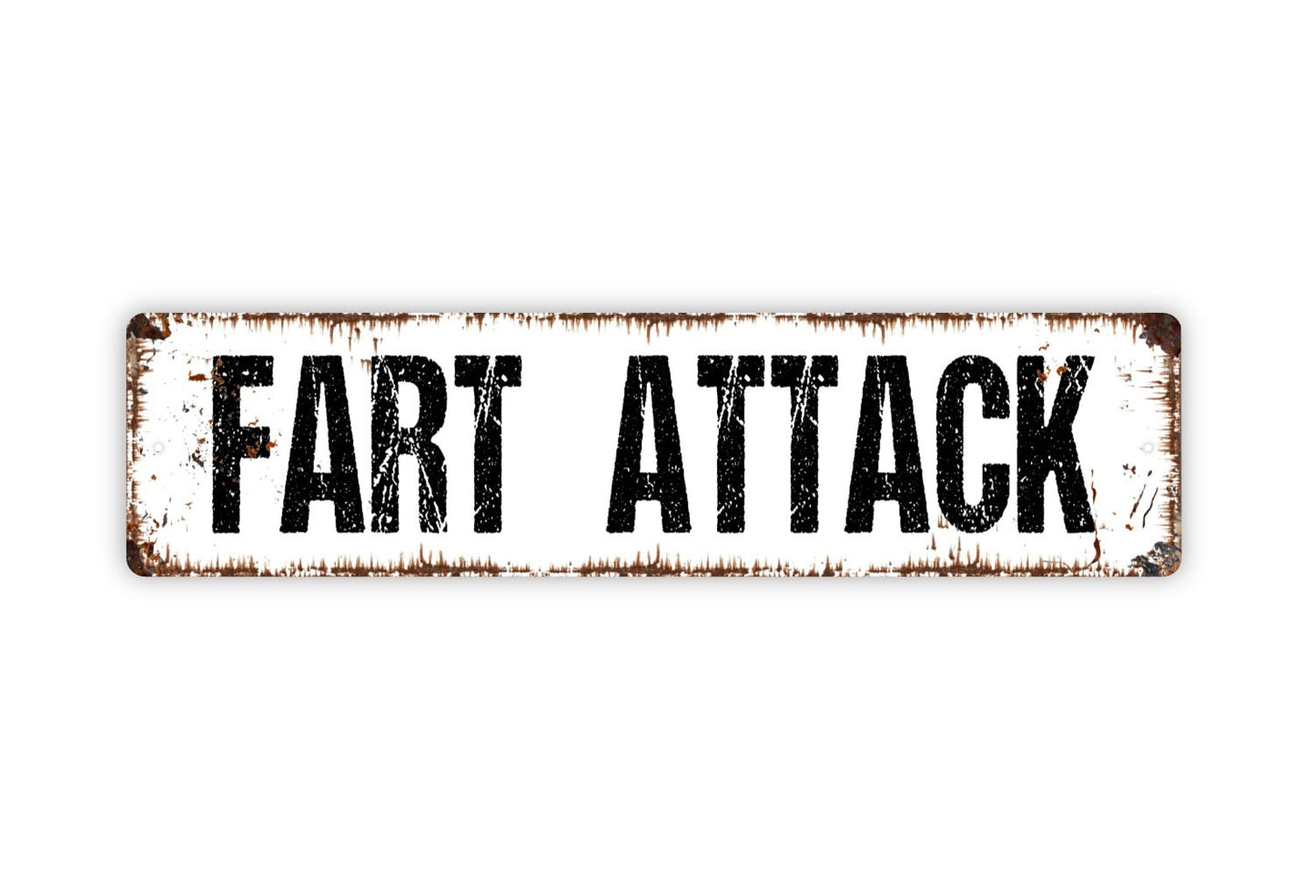 Fart Attack Sign - Funny Bathroom Over The Toilet Restroom Boys Locker Room Rustic Street Metal Sign or Door Name Plate Plaque