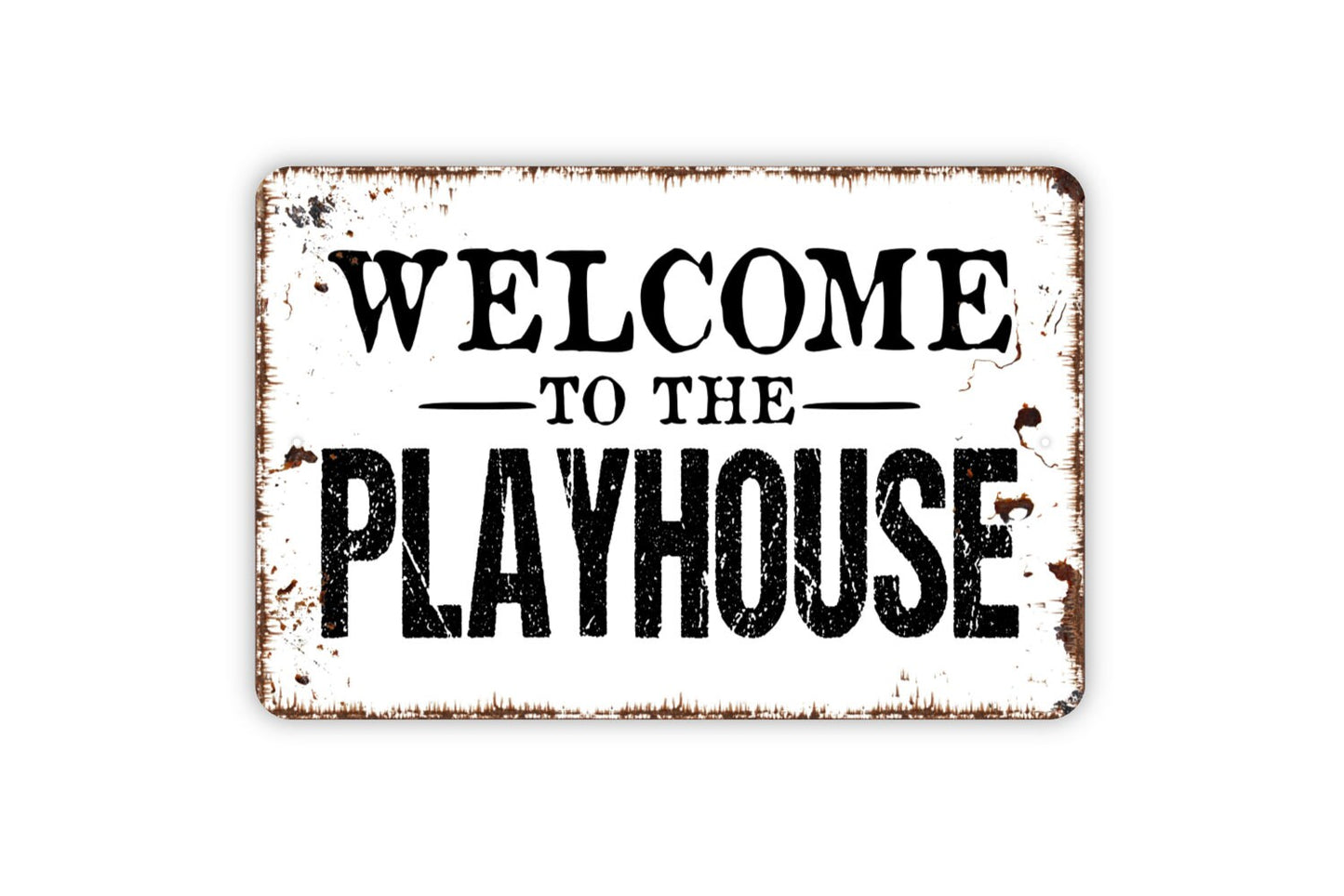 Welcome To The Playhouse Sign - Kids Metal Indoor or Outdoor Wall Art