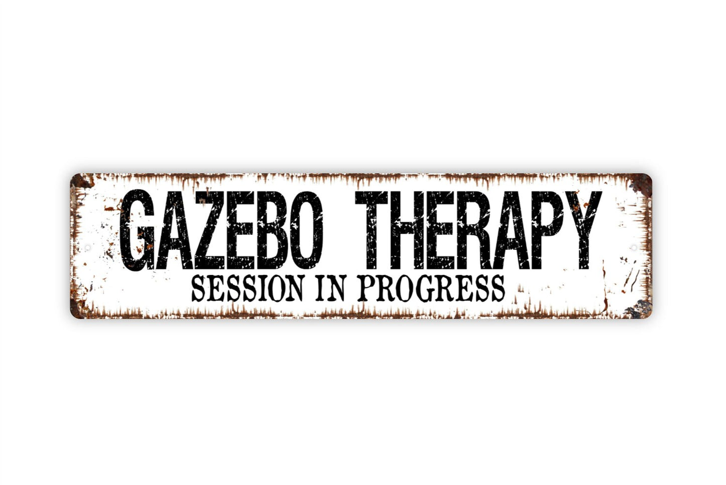 Gazebo Therapy Session In Progress Sign - Rustic Street Metal Sign or Door Name Plate Plaque