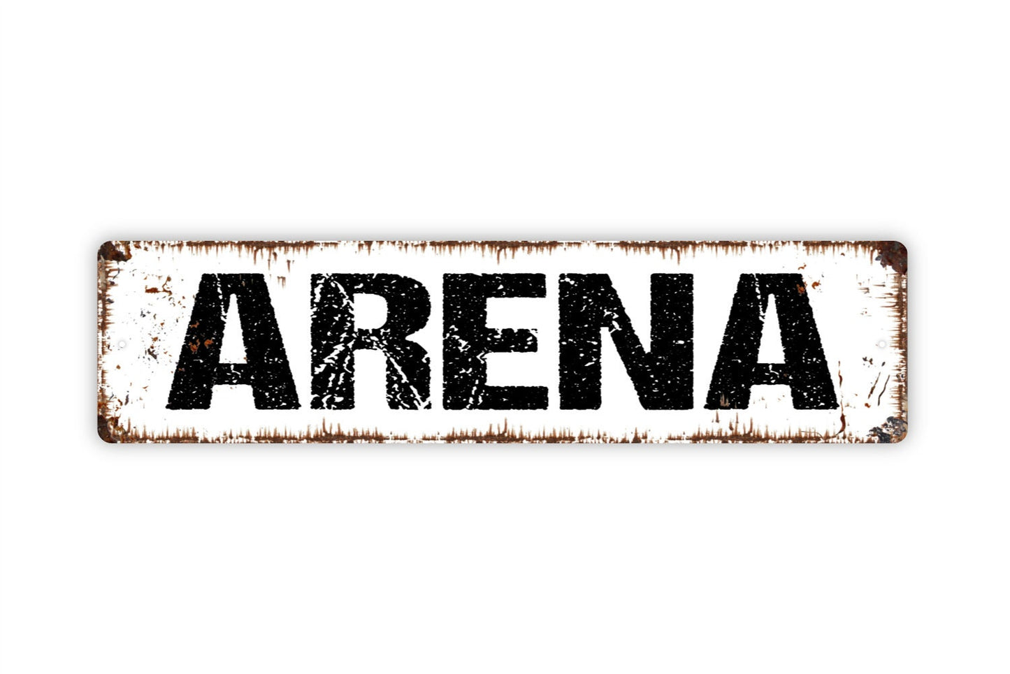 Arena Sign - Rustic Metal Street Sign or Door Name Plate Plaque