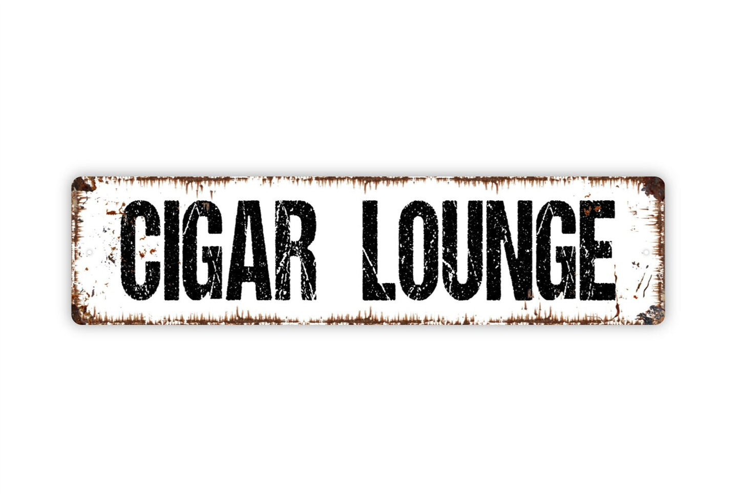 Cigar Lounge - Humidor Bar Pub Man Cave Rustic Street Metal Sign or Door Name Plate Plaque