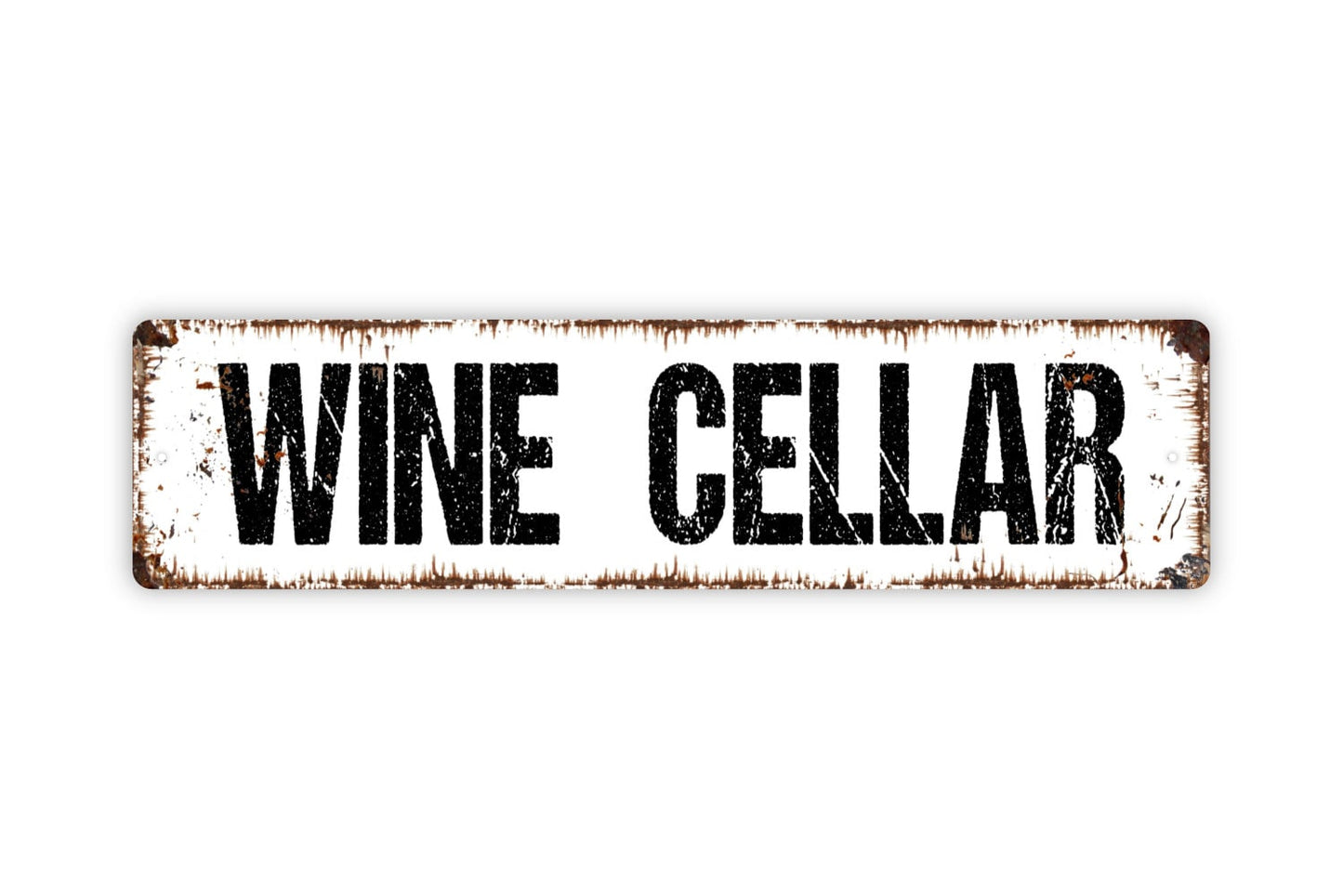 Wine Cellar Sign - Kitchen Pantry Winery Vineyard Cork Bottle Glass Rustic Street Metal Sign or Door Name Plate Plaque