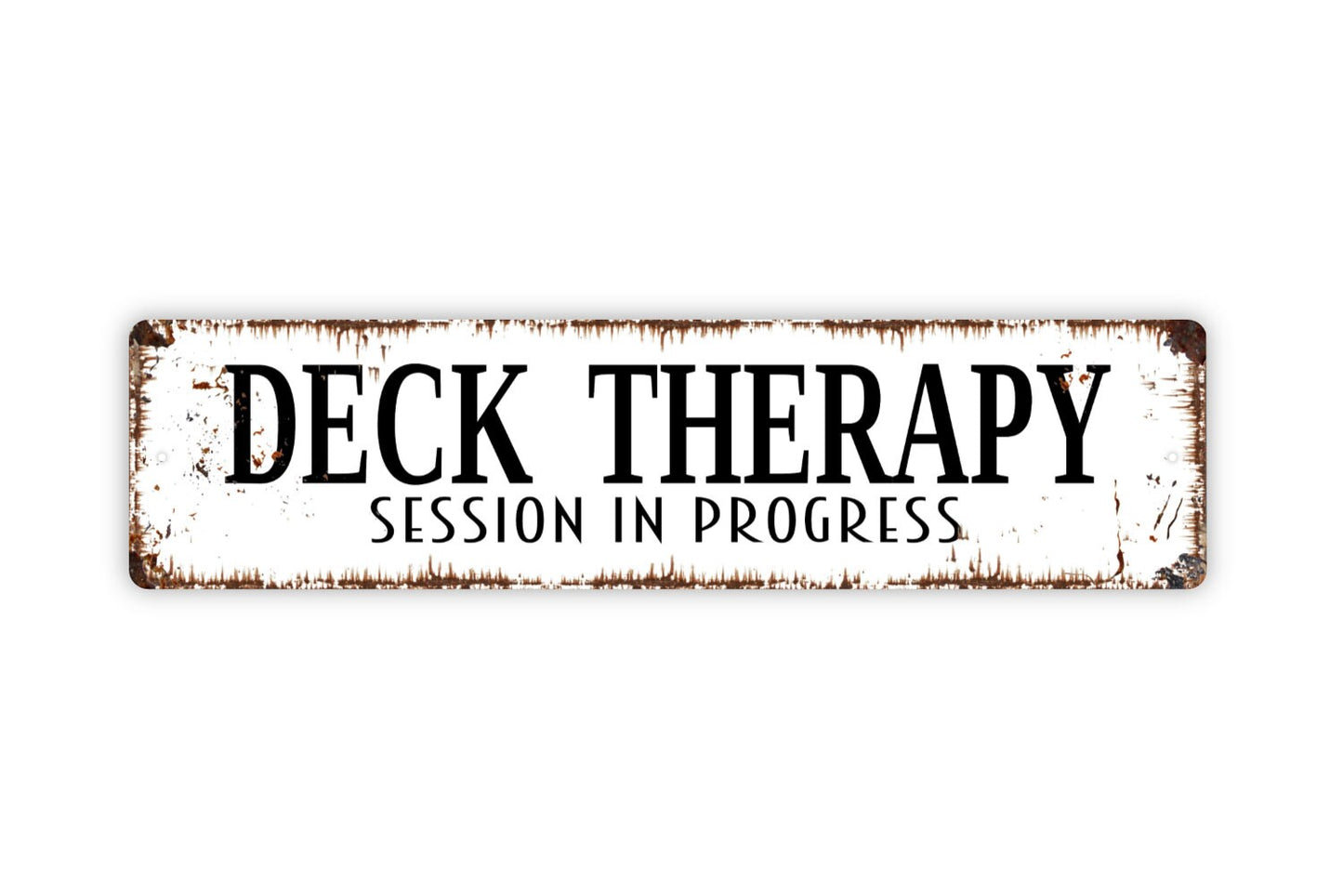 Deck Therapy Session In Progress Sign - Patio Relax Porch Backyard Rustic Street Metal Sign or Door Name Plate Plaque