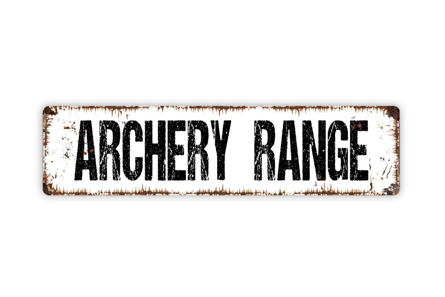 Archery Range Sign - Rustic Metal Street Sign or Door Name Plate Plaque