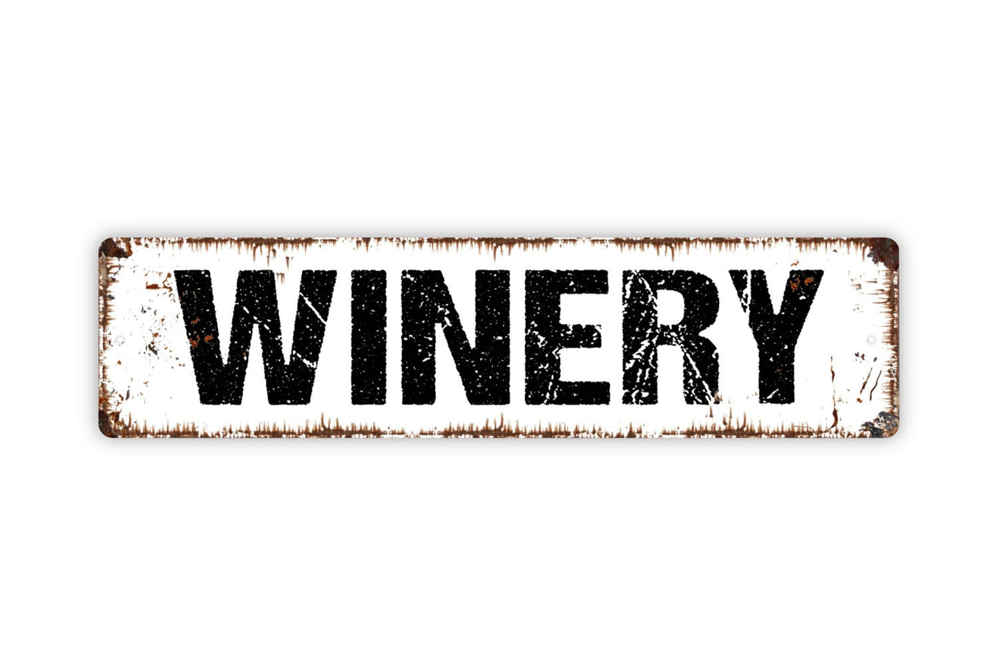 Winery Sign - Wine Vineyard Cork Bottle Drink Pour Grapes Rustic Street Metal Sign or Door Name Plate Plaque