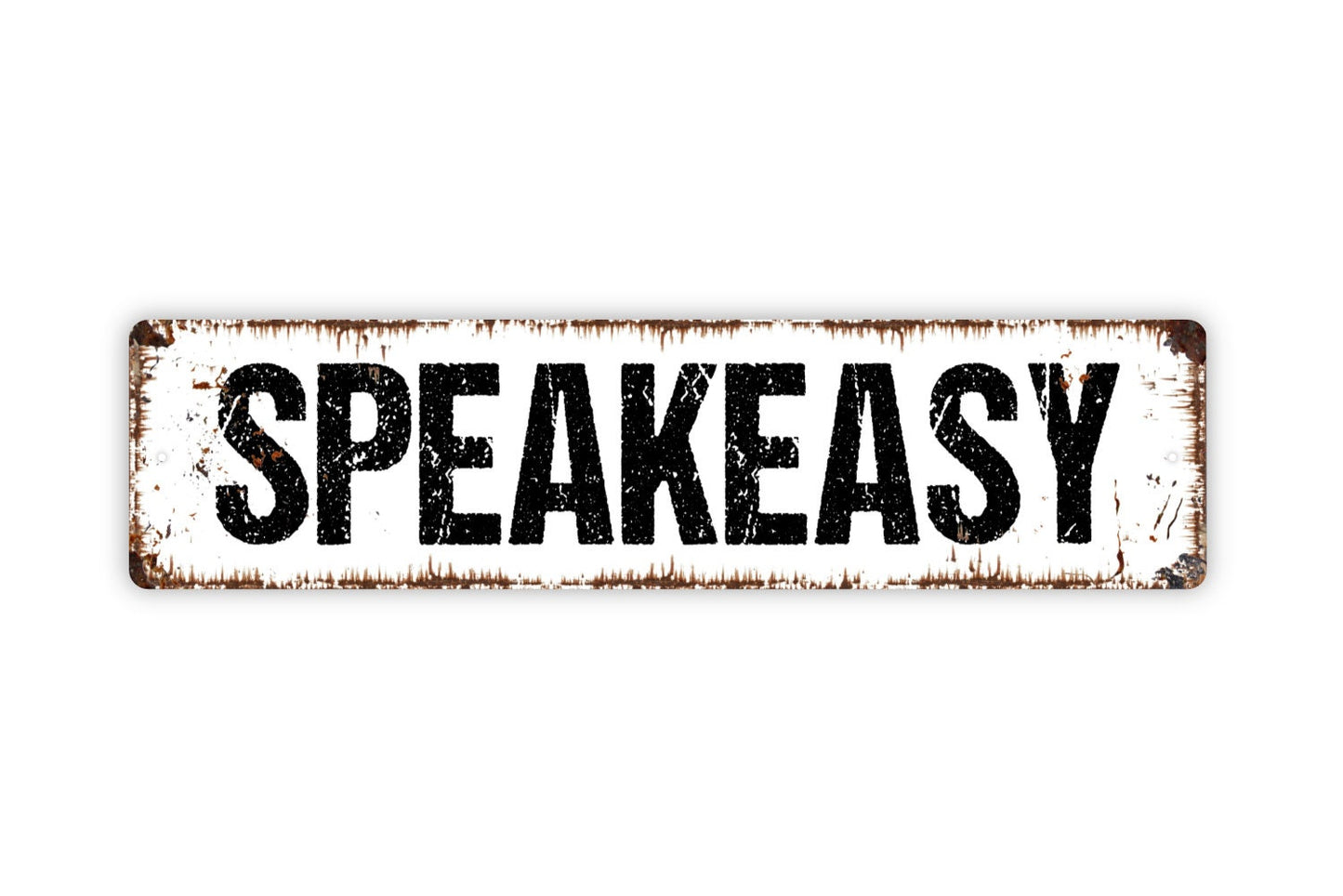 Speakeasy Sign - Pub Bar Drinks Serve Here Rustic Street Metal Sign or Door Name Plate Plaque