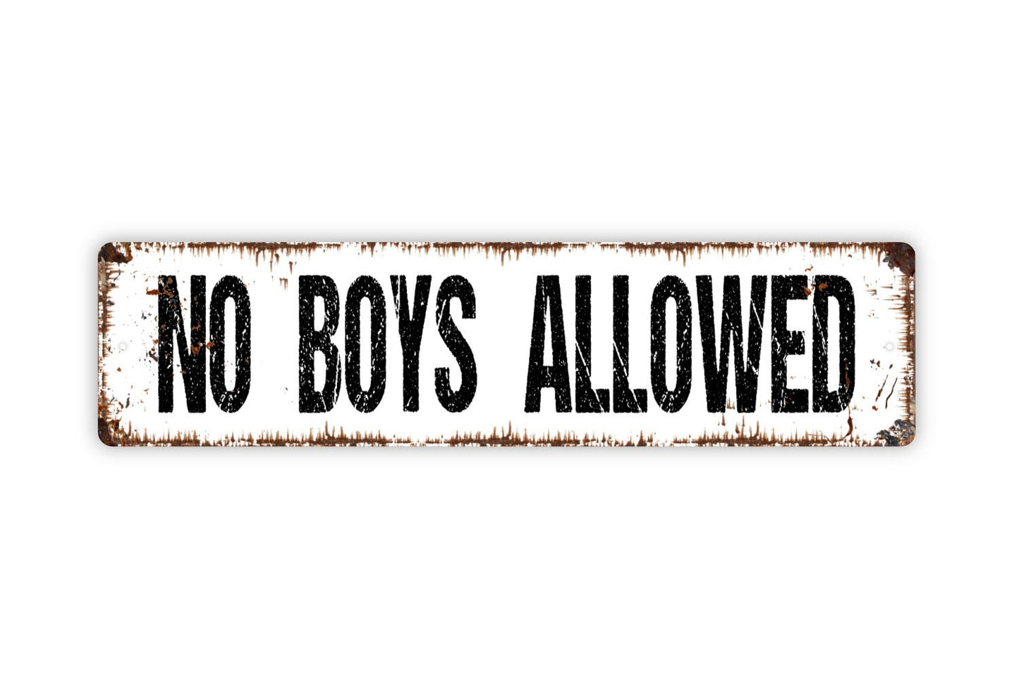 No Boys Allowed Sign - Funny Girls Only Clubhouse Rustic Street Metal Sign or Door Name Plate Plaque