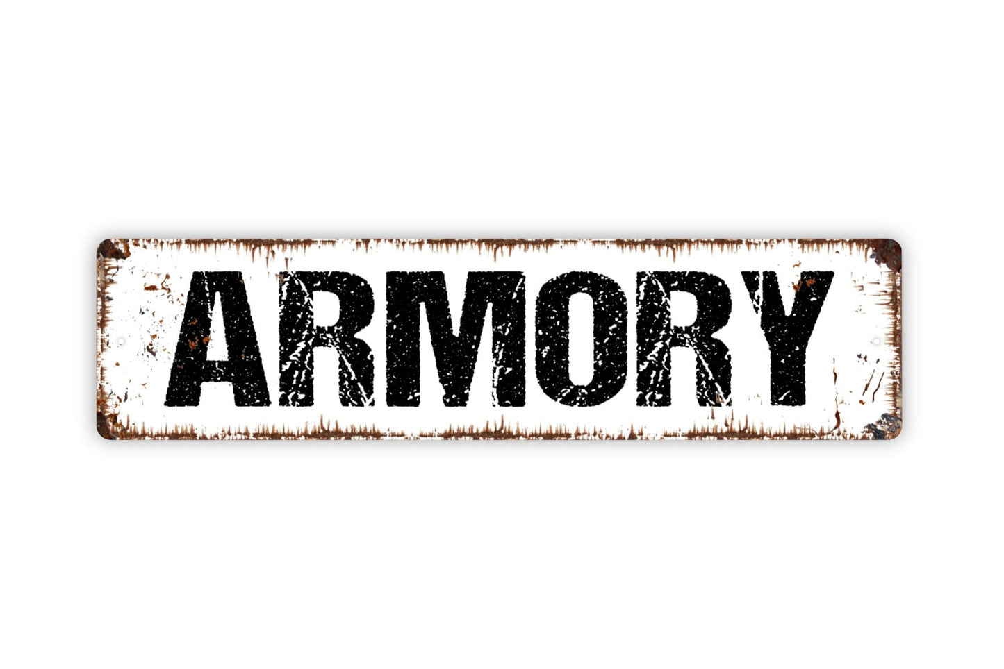 Armory Sign - Rustic Metal Street Sign or Door Name Plate Plaque