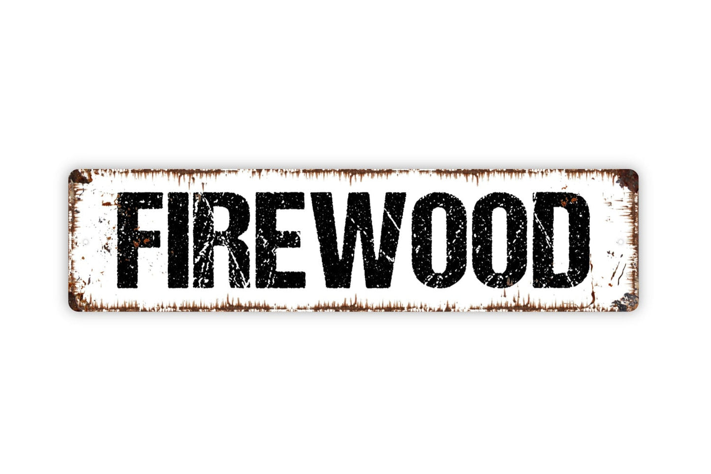 Firewood Sign - Campfire Fire Pit Camping Rustic Street Metal Sign or Door Name Plate Plaque