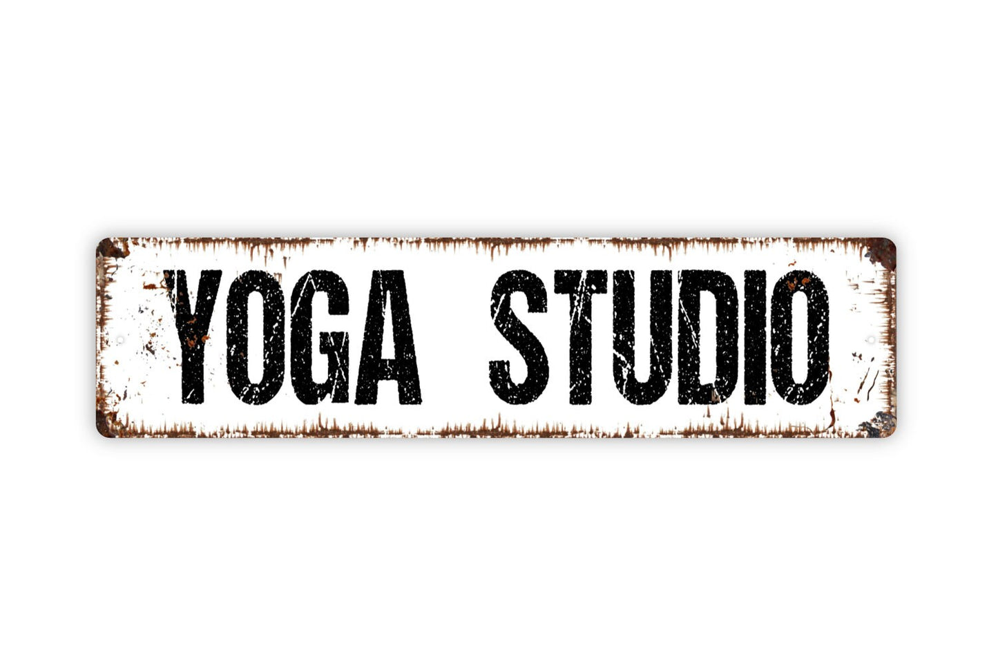 Yoga Studio Sign - Rustic Metal Street Sign or Door Name Plate Plaque