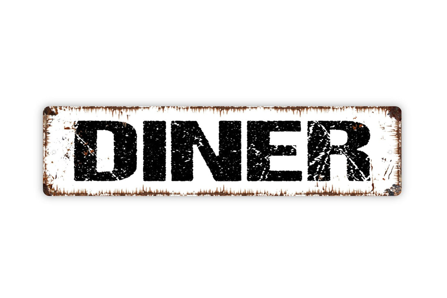 Diner Sign - Restaurant Cafe Kitchen Pantry Come Eat Farmhouse Style Rustic Street Metal Sign or Door Name Plate Plaque