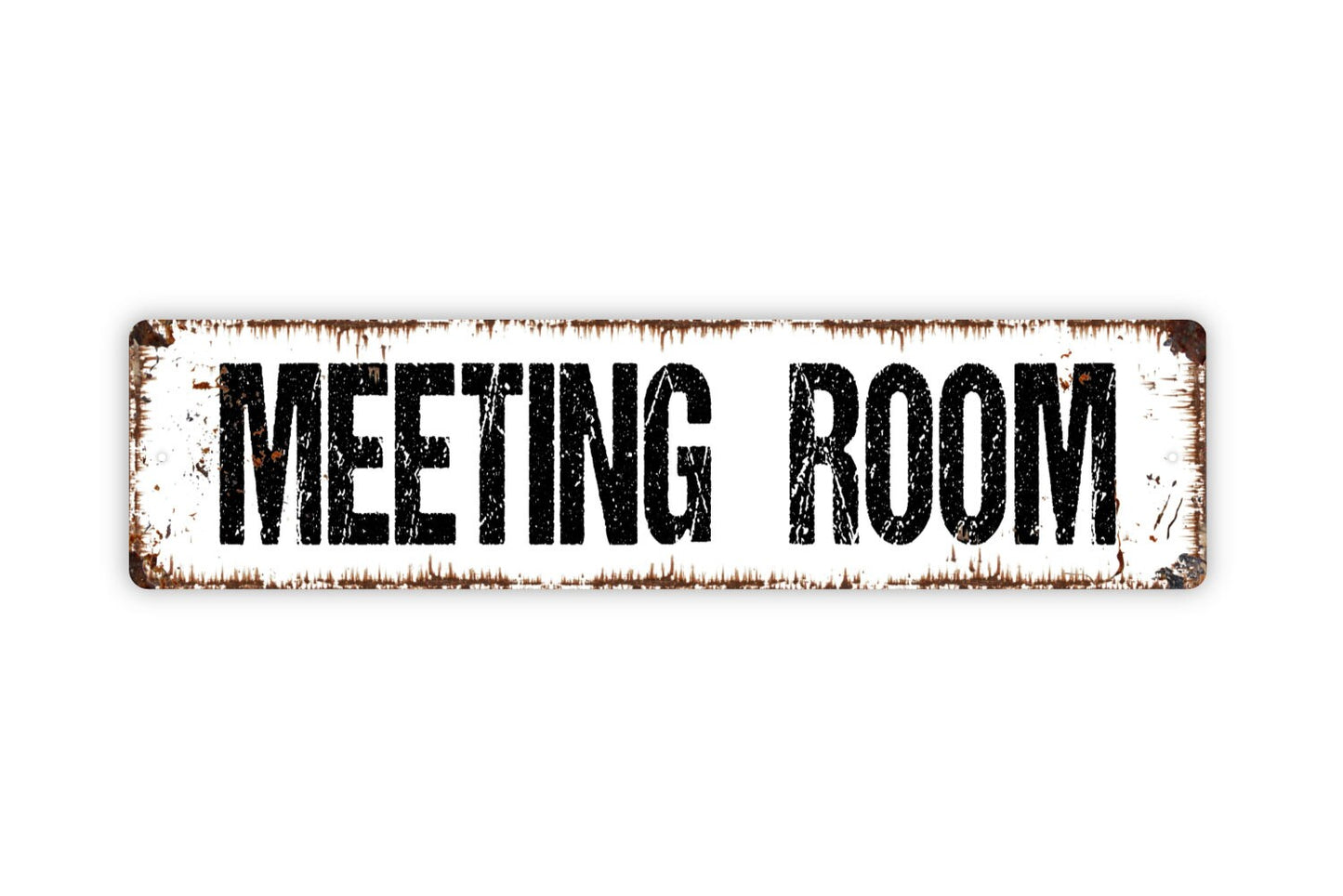 Meeting Room Sign - Conference Business Room Bathroom Funny Over The Toilet Sign Rustic Street Metal Sign or Door Name Plate Plaque