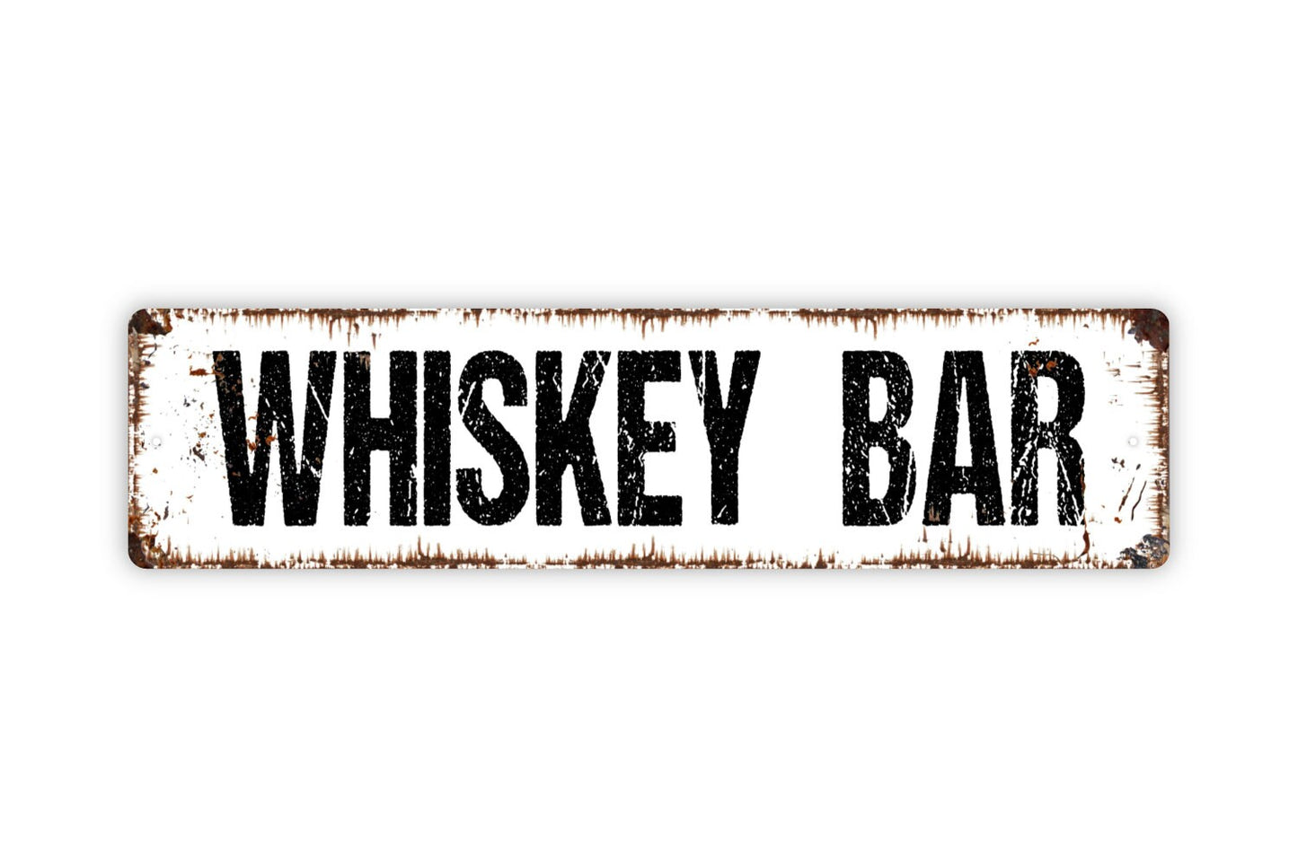 Whiskey Bar Sign - Metal Rustic Street Sign or Door Name Plate Plaque