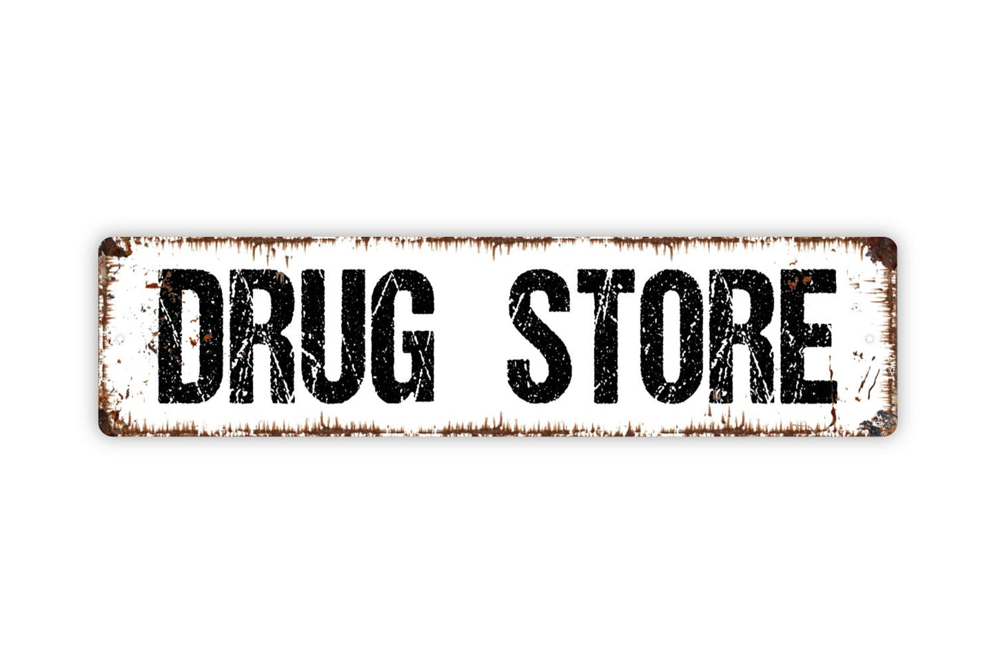 Drug Store Sign - Apothecary Pharmacy Doctor Nurse Pharmacist General Store Rustic Street Metal Sign or Door Name Plate Plaque