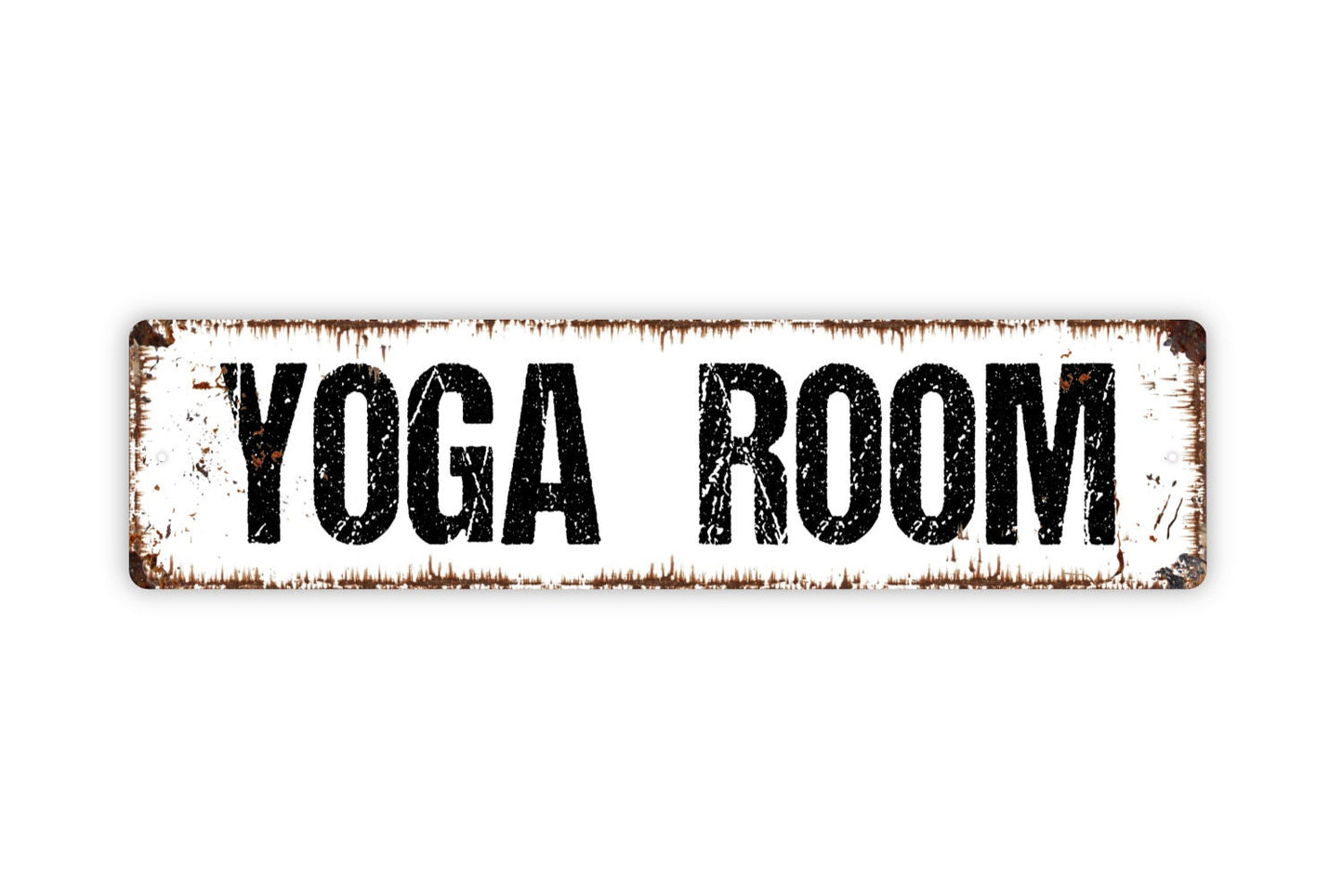 Yoga Room Sign - Yoga Studio Gym Fitness Workout Rustic Street Metal Sign or Door Name Plate Plaque