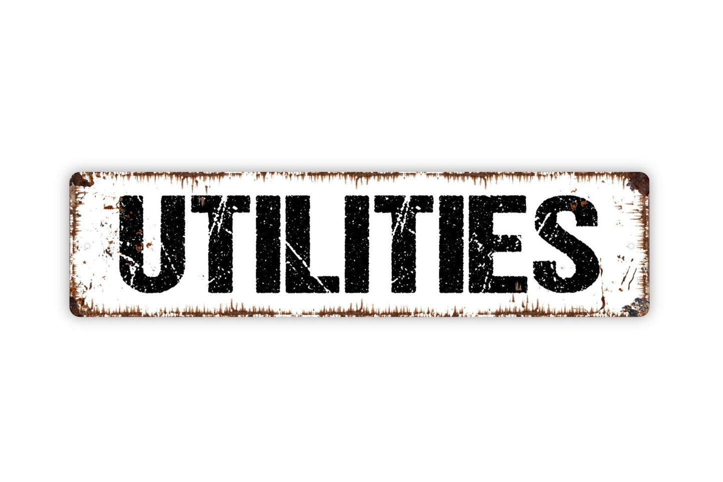 Utilities Sign - Electrical Water Sewer Rental Property Hotel Motel Bed And Breakfast Rustic Street Metal Sign or Door Name Plate Plaque