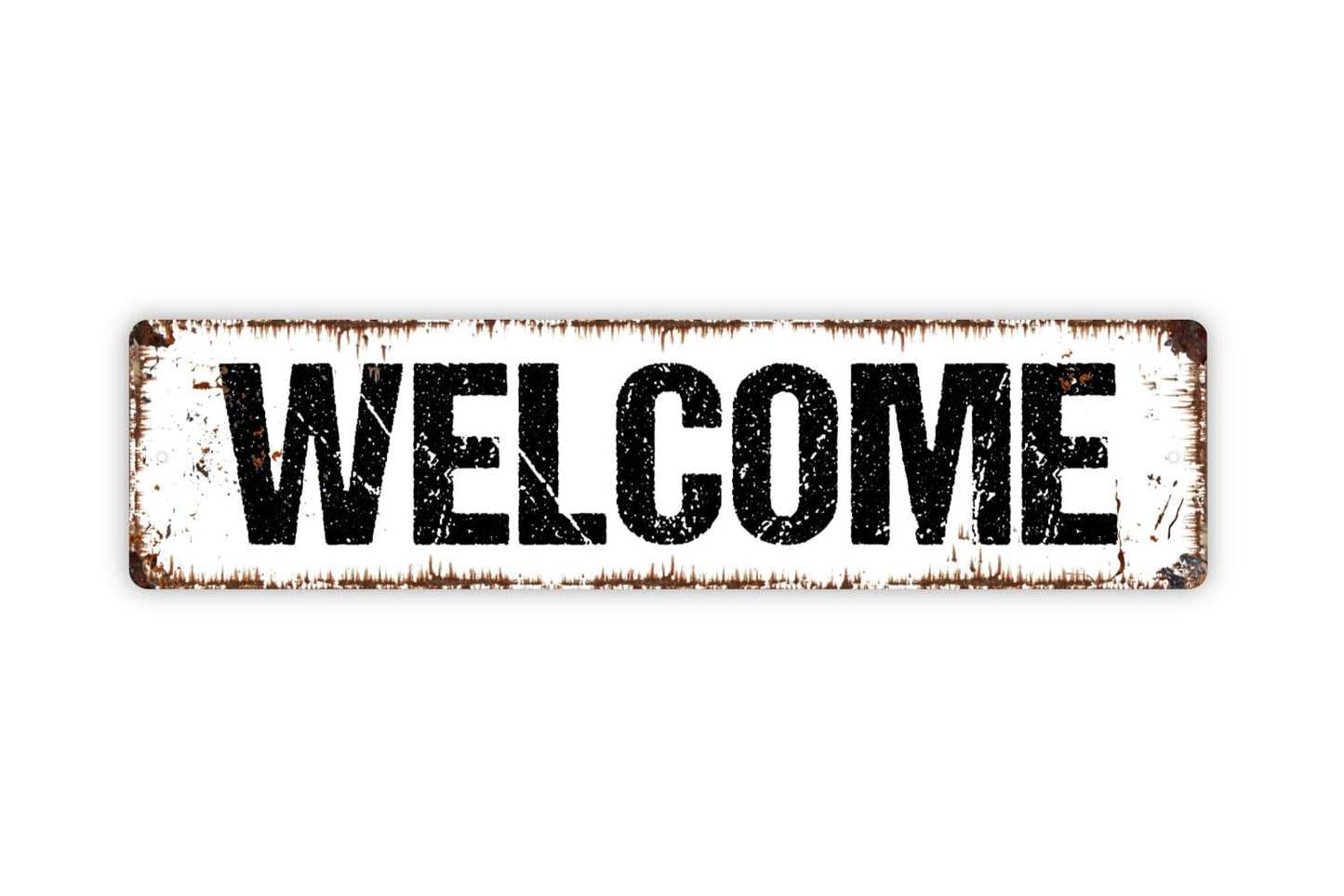 Welcome Sign, Metal Sign, Patio Sunroom Backyard, Rustic Street Sign or Door Name Plate Plaque