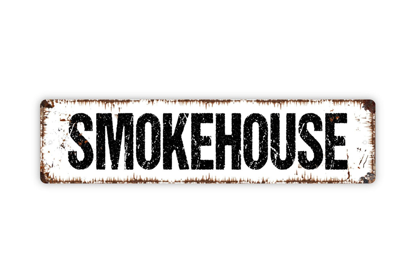 Smokehouse Metal Sign - Smoke Meats BBQ Barbecue Pit Cook Chef Kitchen Rustic Street Metal Sign or Door Name Plate Plaque