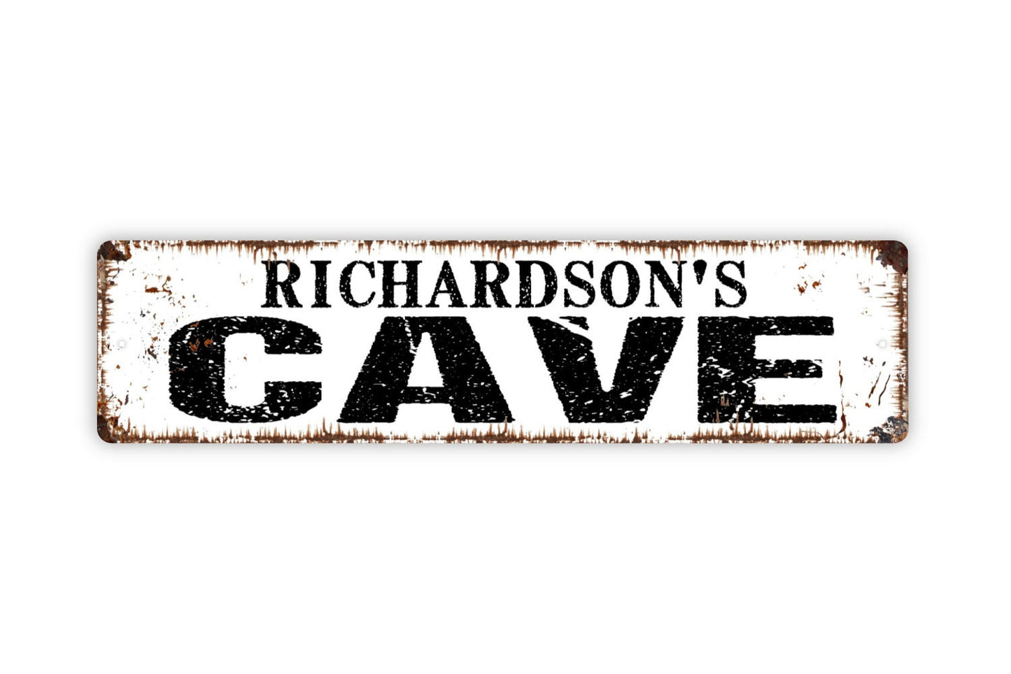 Personalized Cave Sign, Custom Metal Sign, Rustic Street Sign or Door Name Plate Plaque