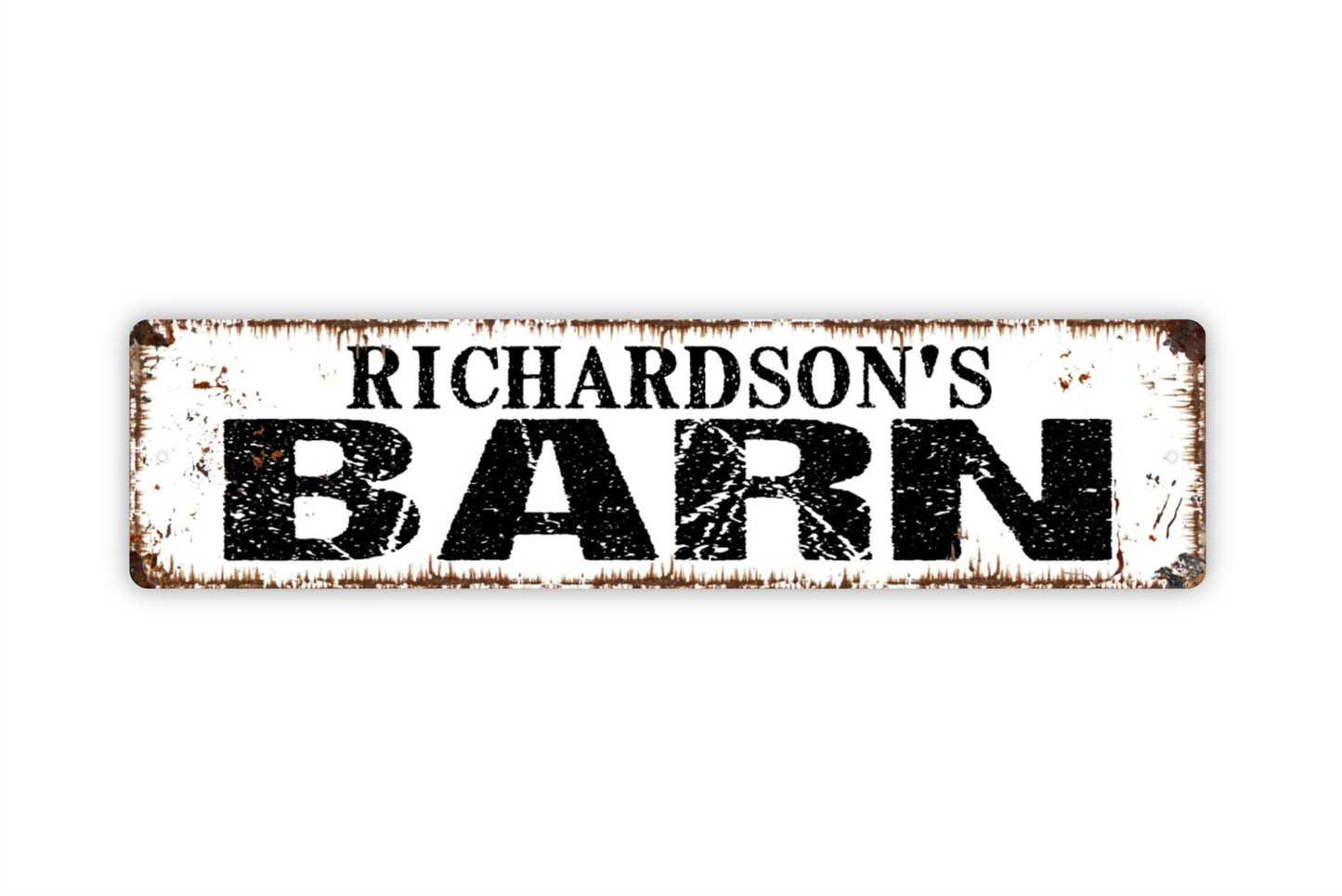 Personalized Barn Sign - Farm Farmhouse Ranch Cattle Horses Tack Room Rustic Street Metal Sign or Door Name Plate Plaque