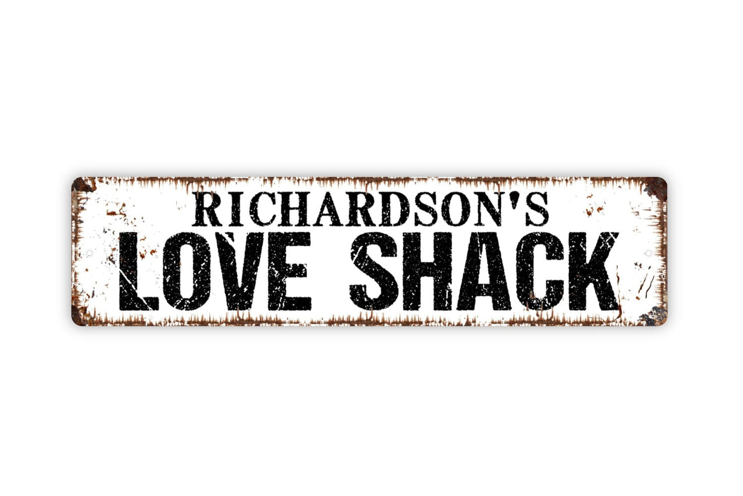 Personalized Love Shack Sign, Custom Metal Sign, Rustic Street Sign or Door Name Plate Plaque