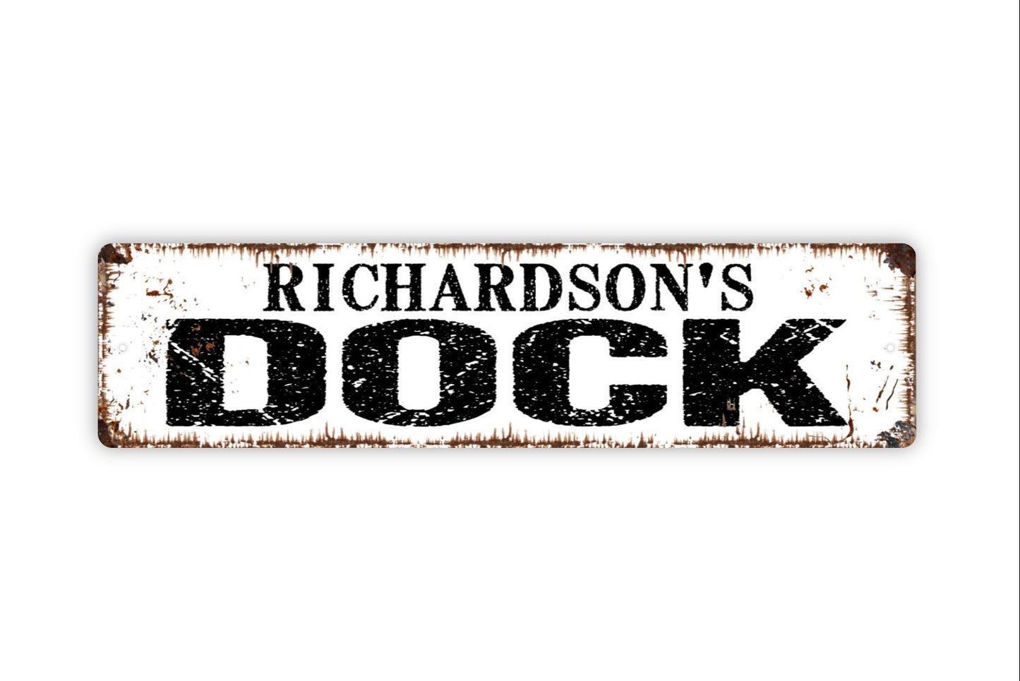 Personalized Dock Sign, Custom Metal Sign, Rustic Street Sign or Door Name Plate Plaque