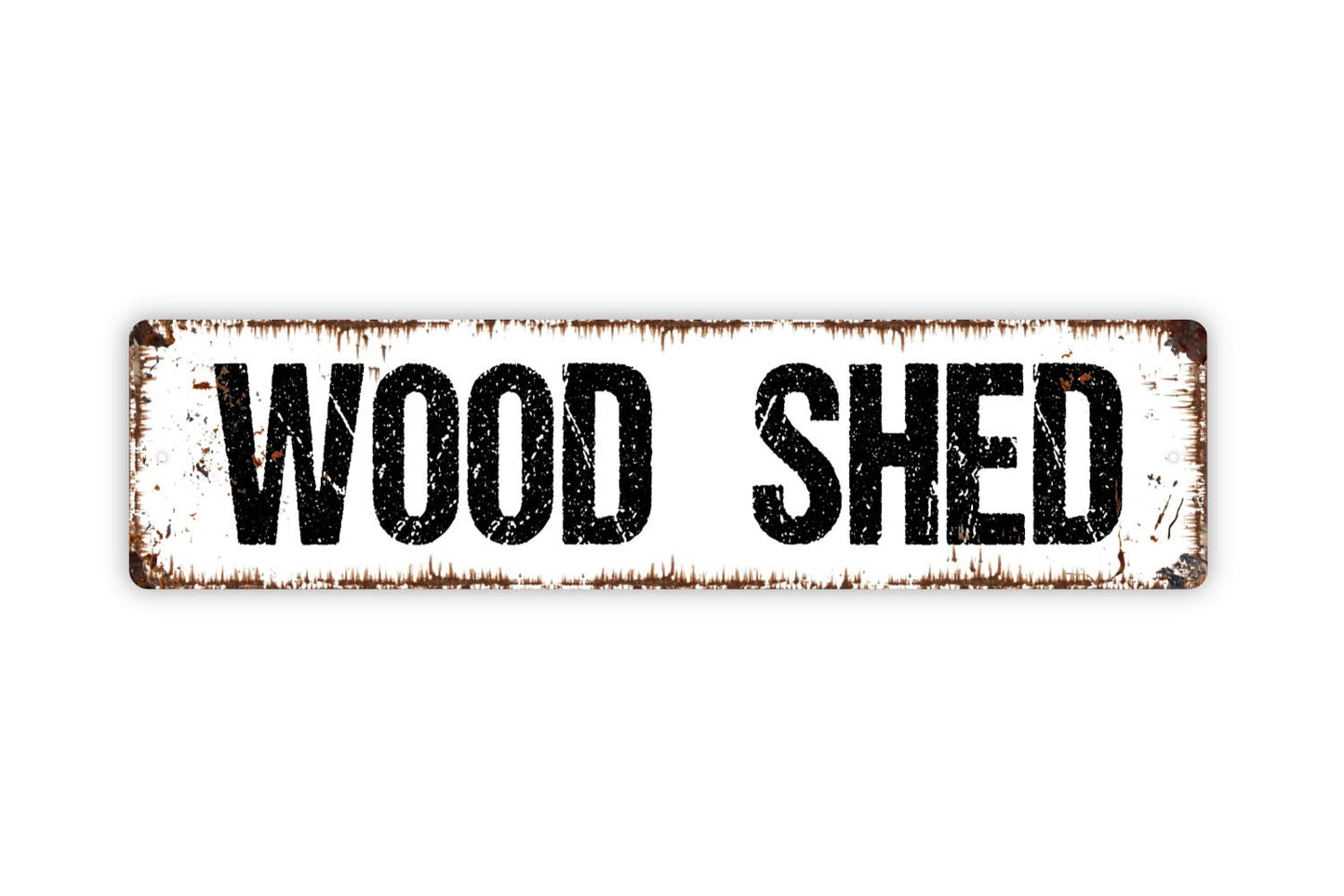 Wood Shed Sign - Firewood Workshop Garden Storage Hobby Room Rustic Street Metal Sign or Door Name Plate Plaque