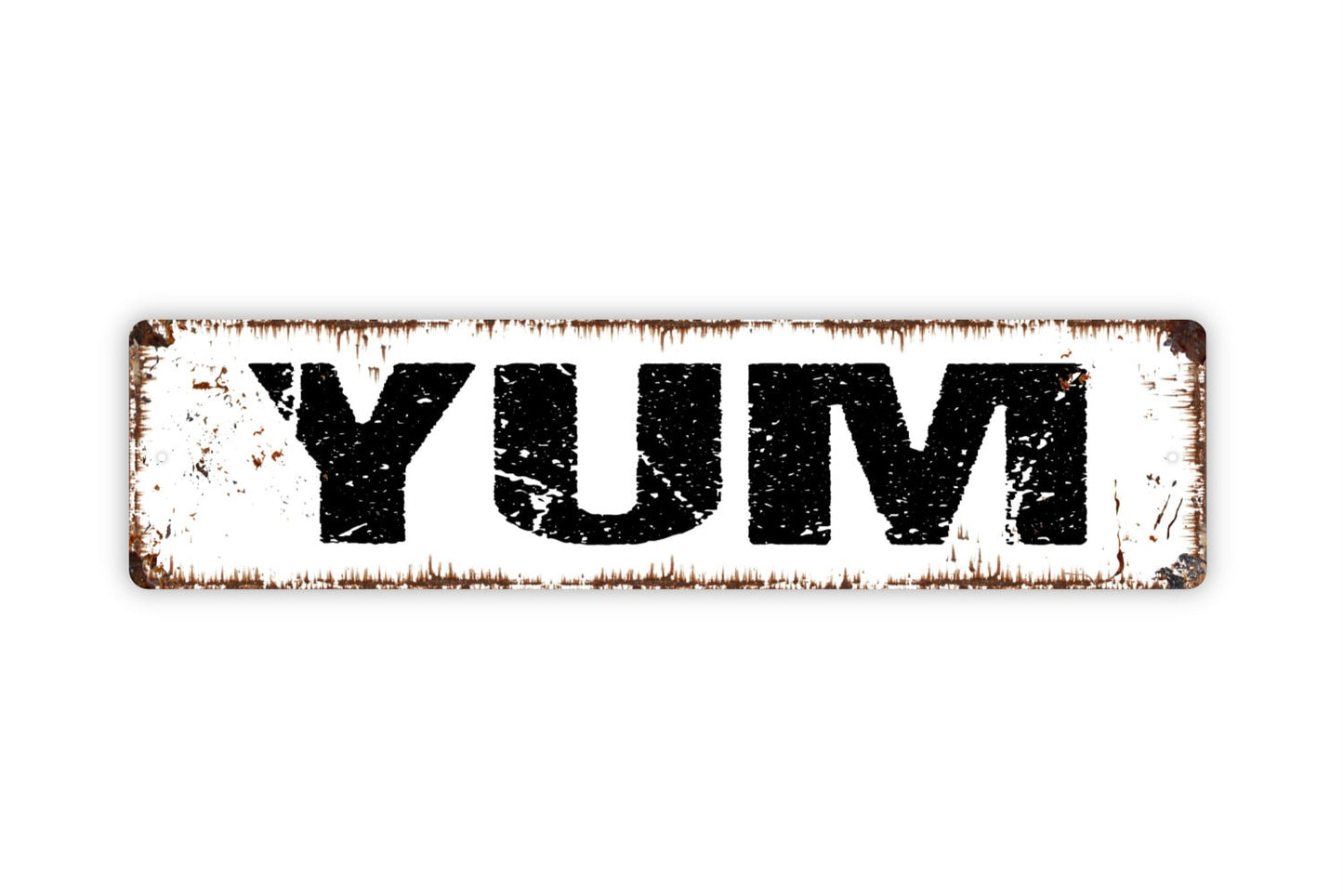 Yum Sign - Rustic Metal Street Sign or Door Name Plate Plaque