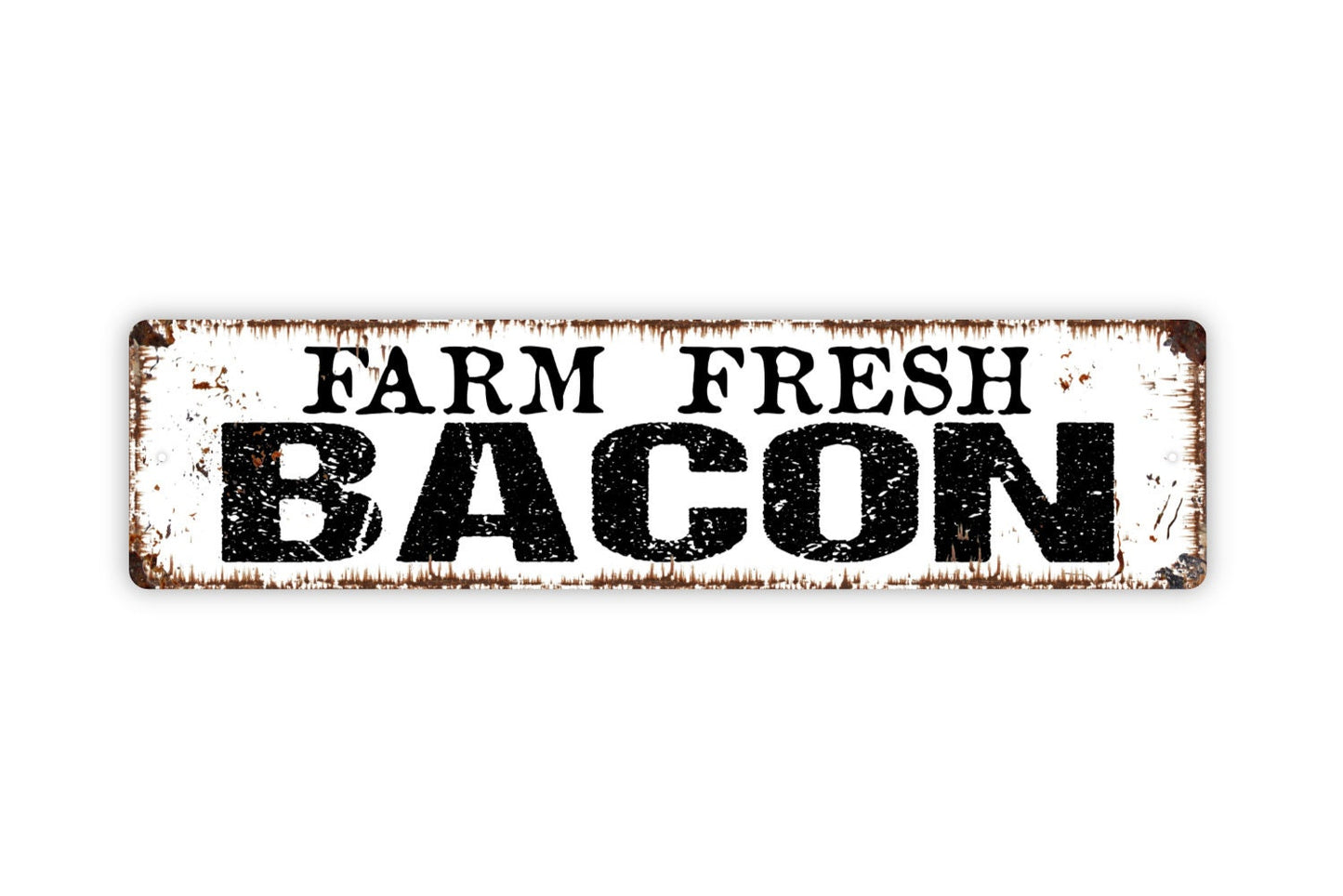 Farm Fresh Bacon Sign - Pig Hog Farm Farmer Ranch I Love Bacon Rustic Street Metal Sign or Door Name Plate Plaque