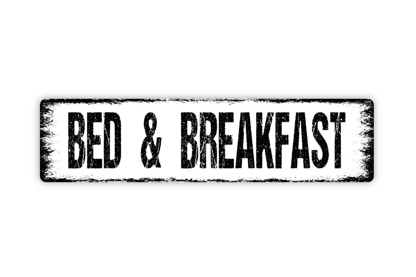 Bed and Breakfast Sign - Guests Hotel Motel Vacation Rental Rustic Street Metal Sign or Door Name Plate Plaque