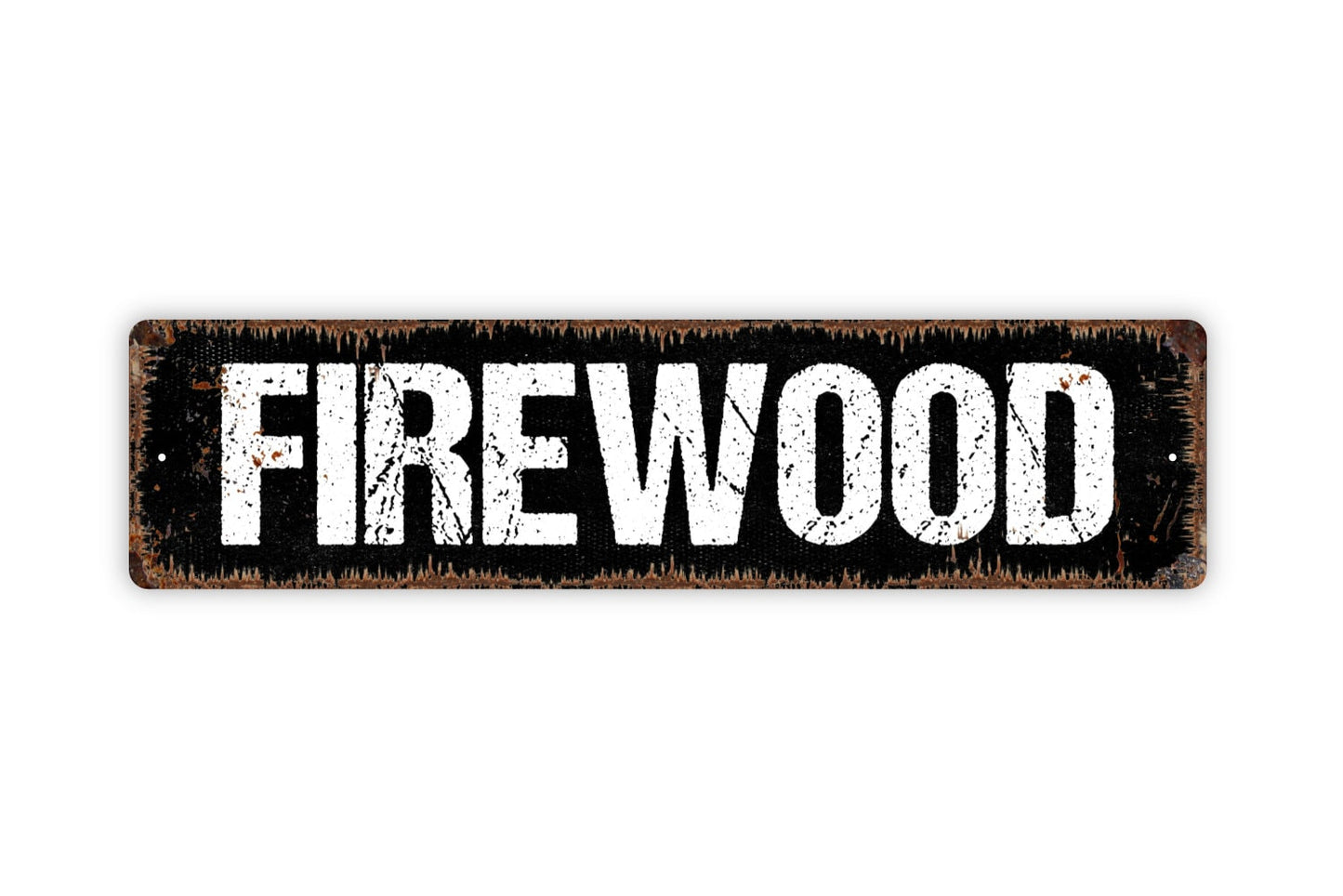 Firewood Sign - Campfire Fire Pit Camping Rustic Street Metal Sign or Door Name Plate Plaque