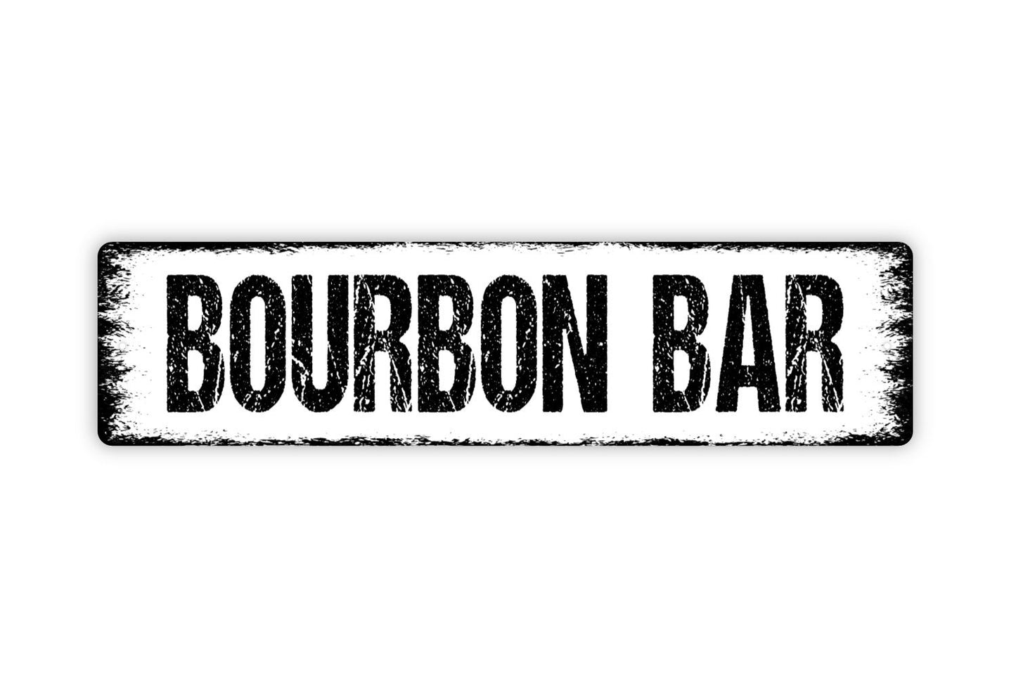 Bourbon Bar Metal Sign - Rustic Street Metal Sign or Door Name Plate Plaque