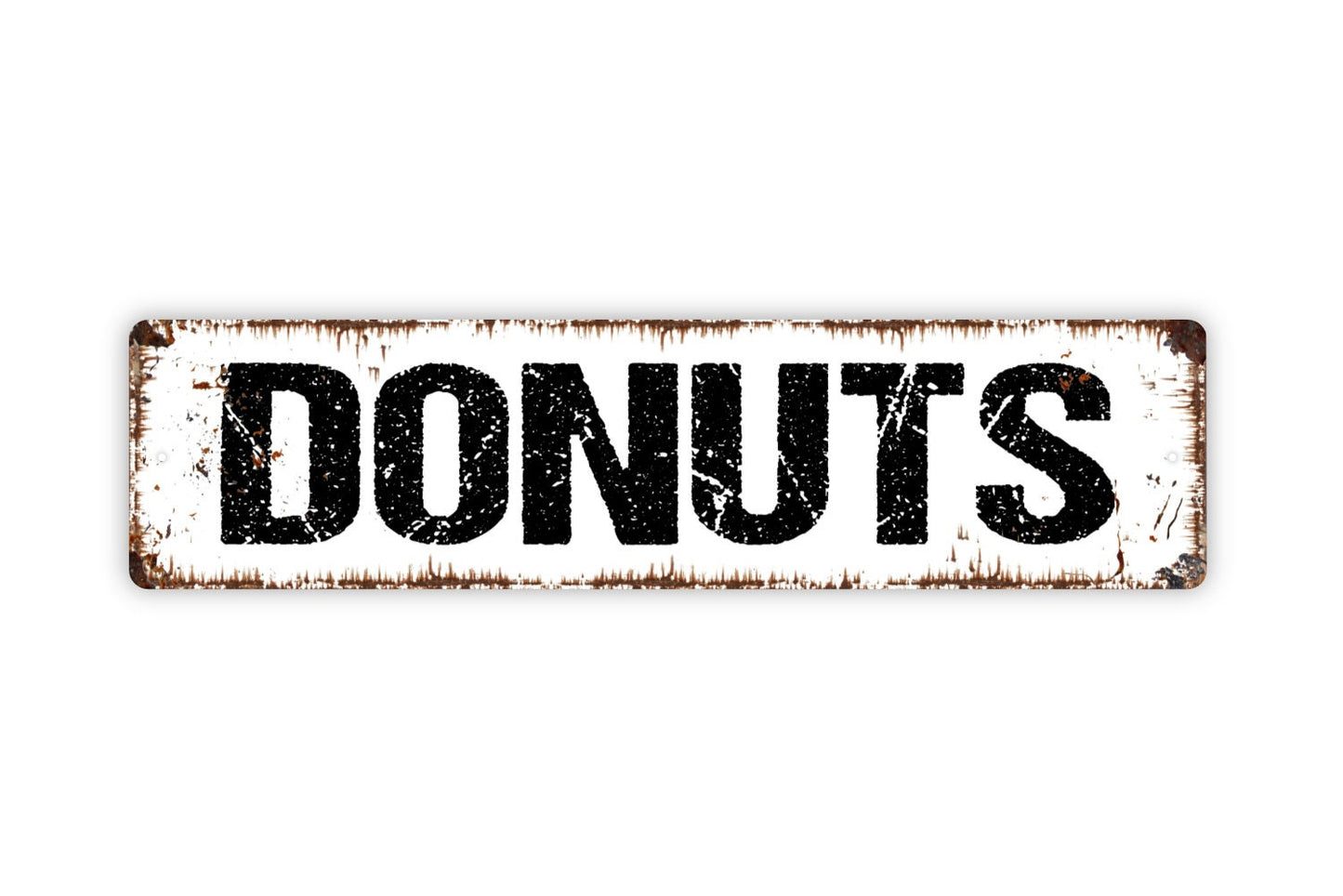 Donuts Sign - Kitchen Pantry Bakery Baked Goods Doughnuts Donut Shop Rustic Street Metal Sign or Door Name Plate Plaque