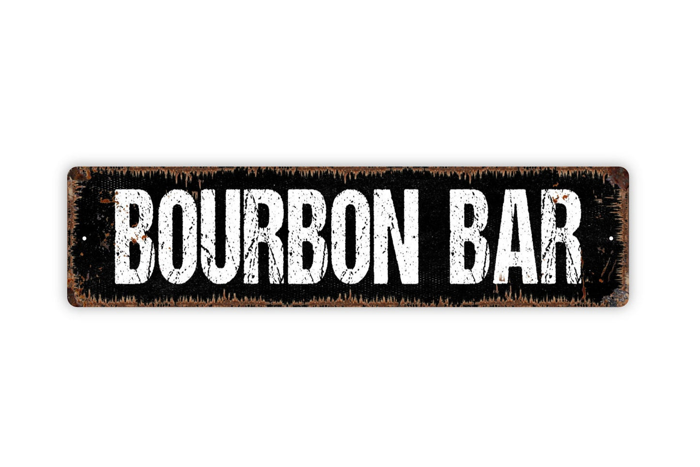 Bourbon Bar Metal Sign - Rustic Street Metal Sign or Door Name Plate Plaque