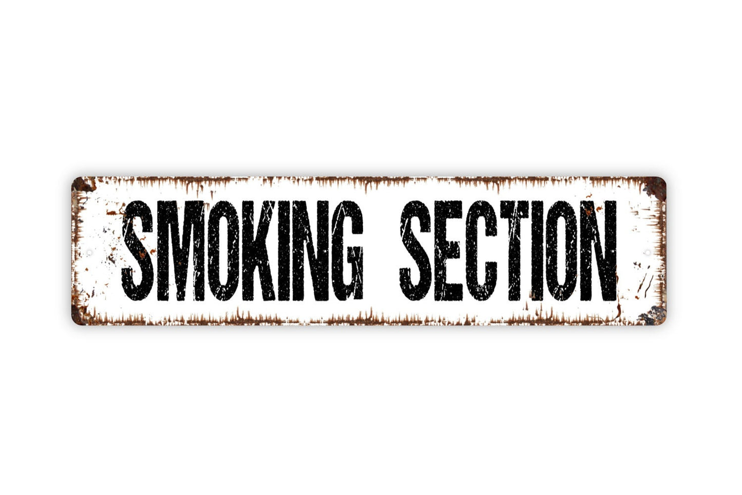 Smoking Section Sign - Smokers Area Lounge Designated Area Rustic Street Metal Sign Or Door Name Plaque