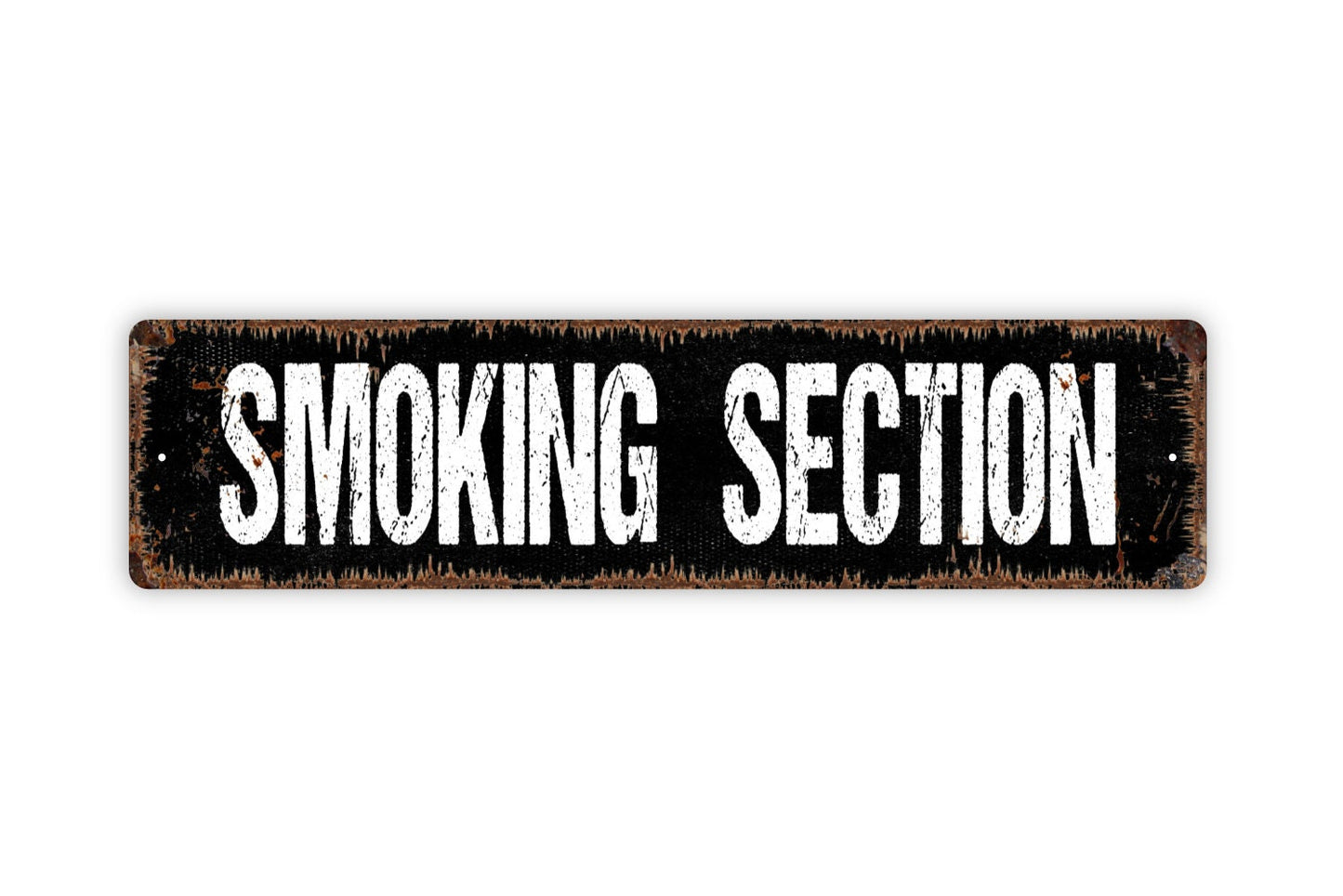 Smoking Section Sign - Smokers Area Lounge Designated Area Rustic Street Metal Sign Or Door Name Plaque