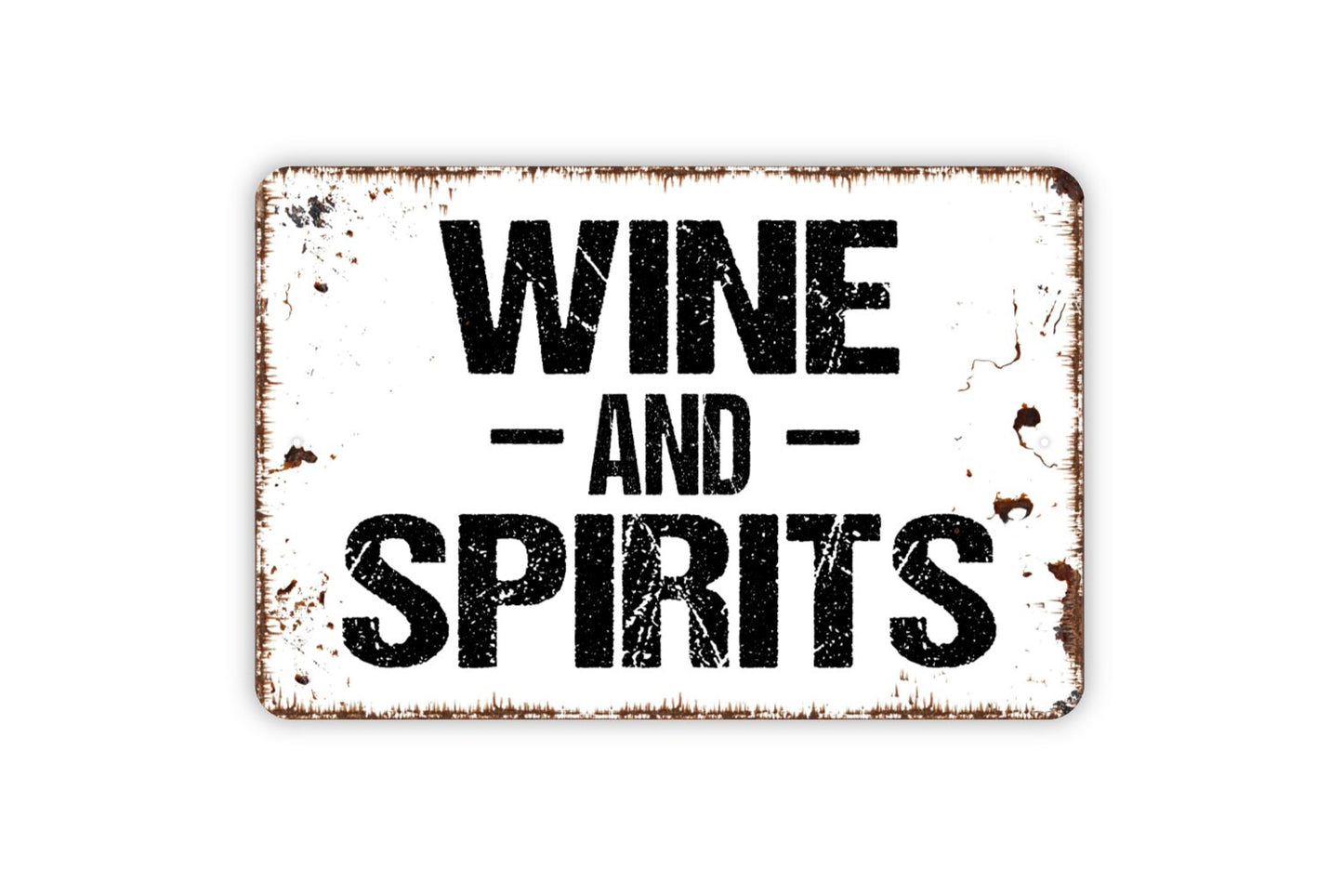 Wine And Spirits Sign, Metal Sign, Farmhouse Contemporary Modern Wall Metal Sign