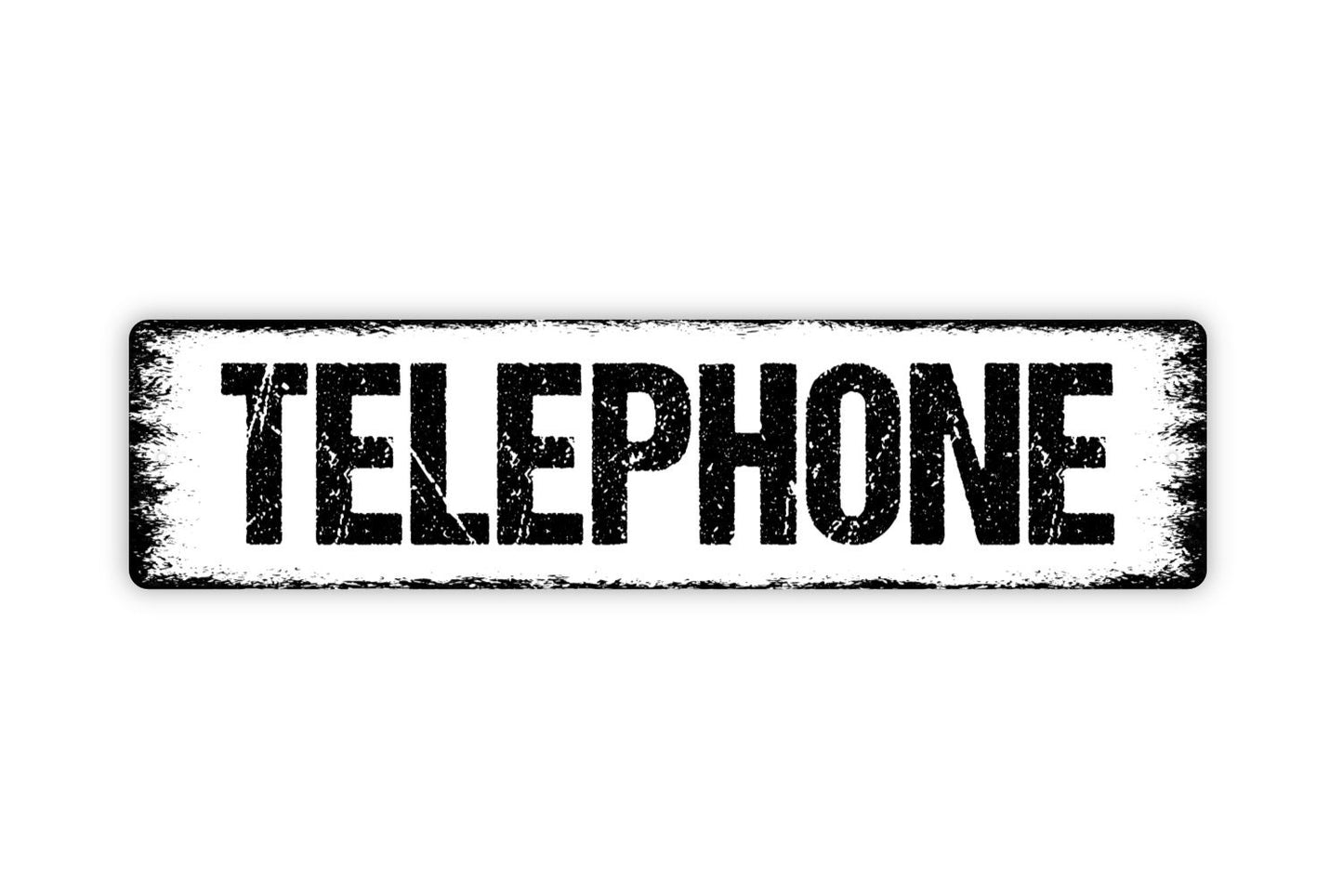 Telephone Sign - Phone Office Call Business Lobby Reception Rustic Street Metal Sign or Door Name Plate Plaque