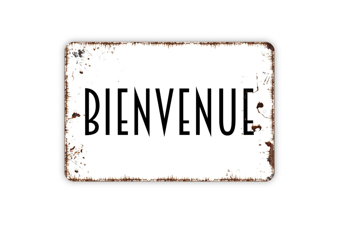 Bienvenue Sign - Metal Wall Art Indoor Or Outdoor