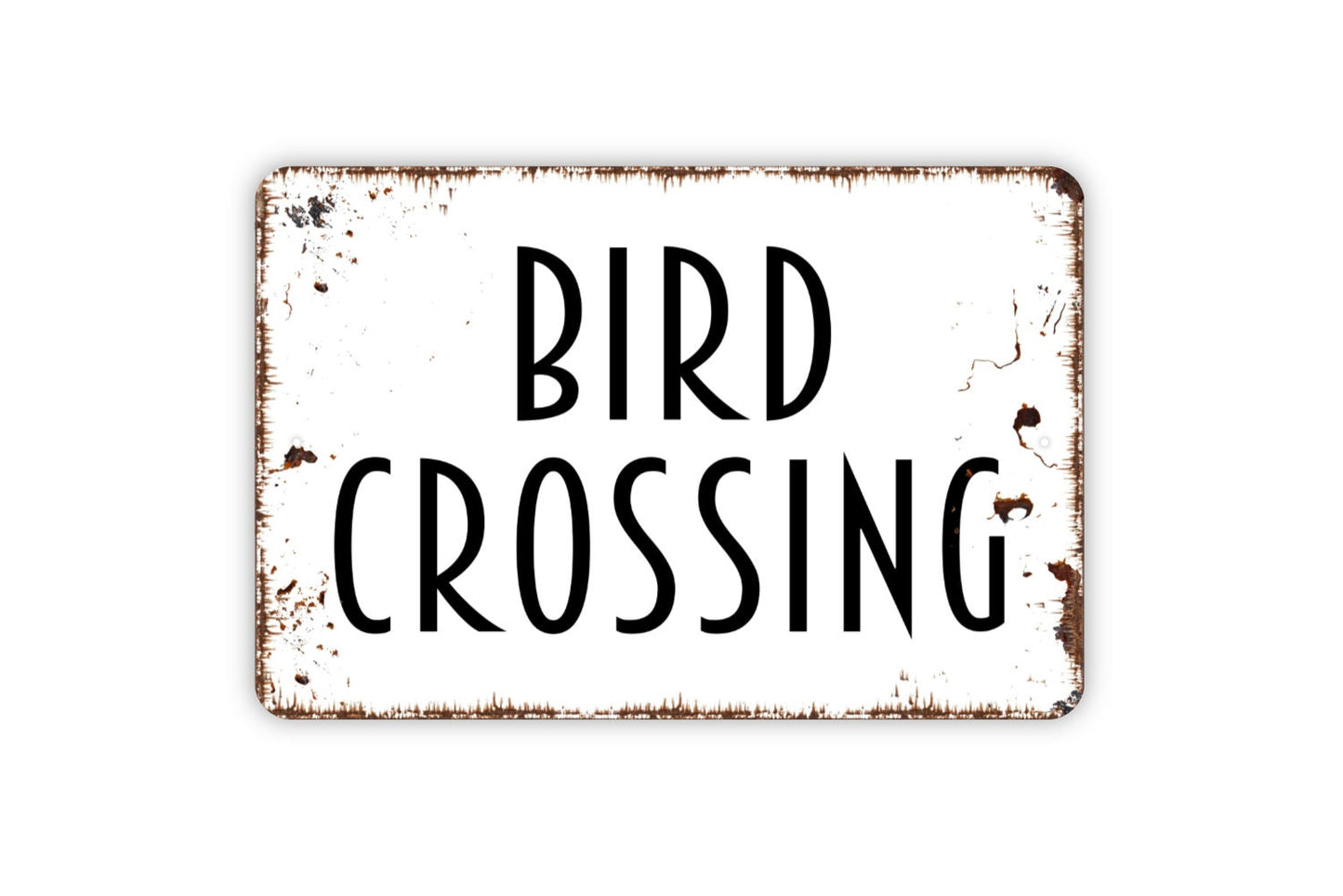 Bird Crossing Sign, Metal Sign, Farmhouse Contemporary Modern Wall Metal Sign